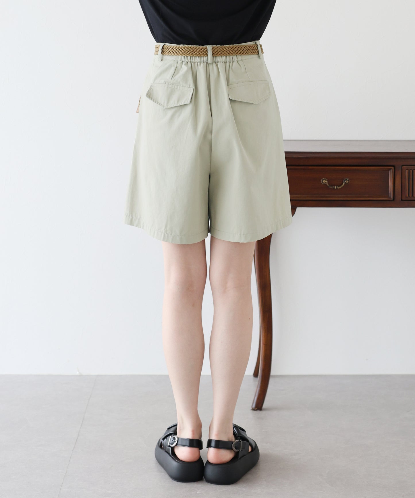 【SALE】メッシュベルト付きハーフパンツ