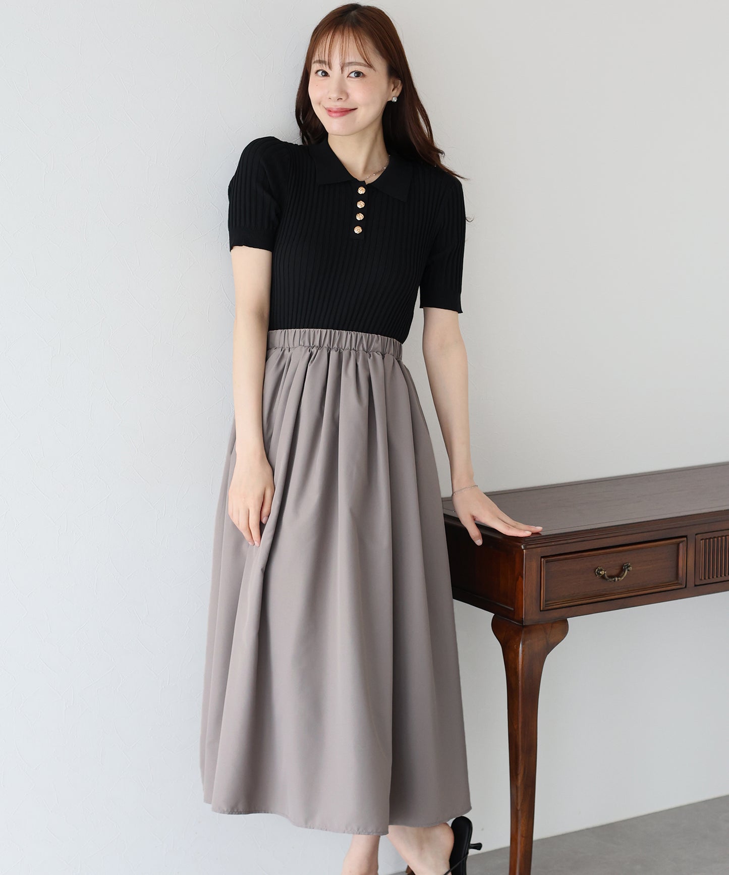 【SALE】ポロニットドッキングワンピース