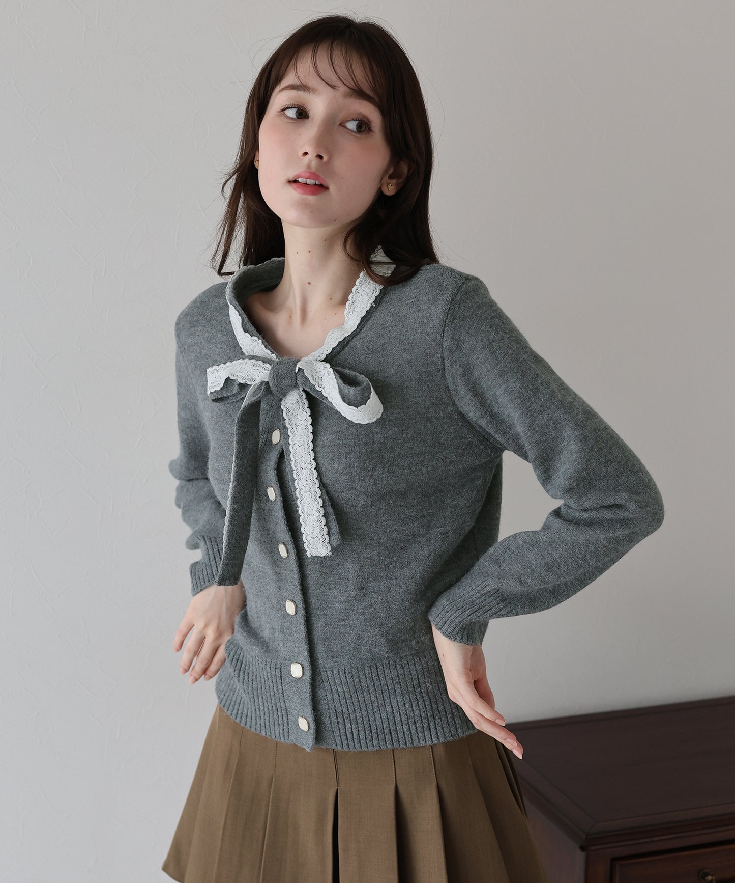 レースリボンカーディガン