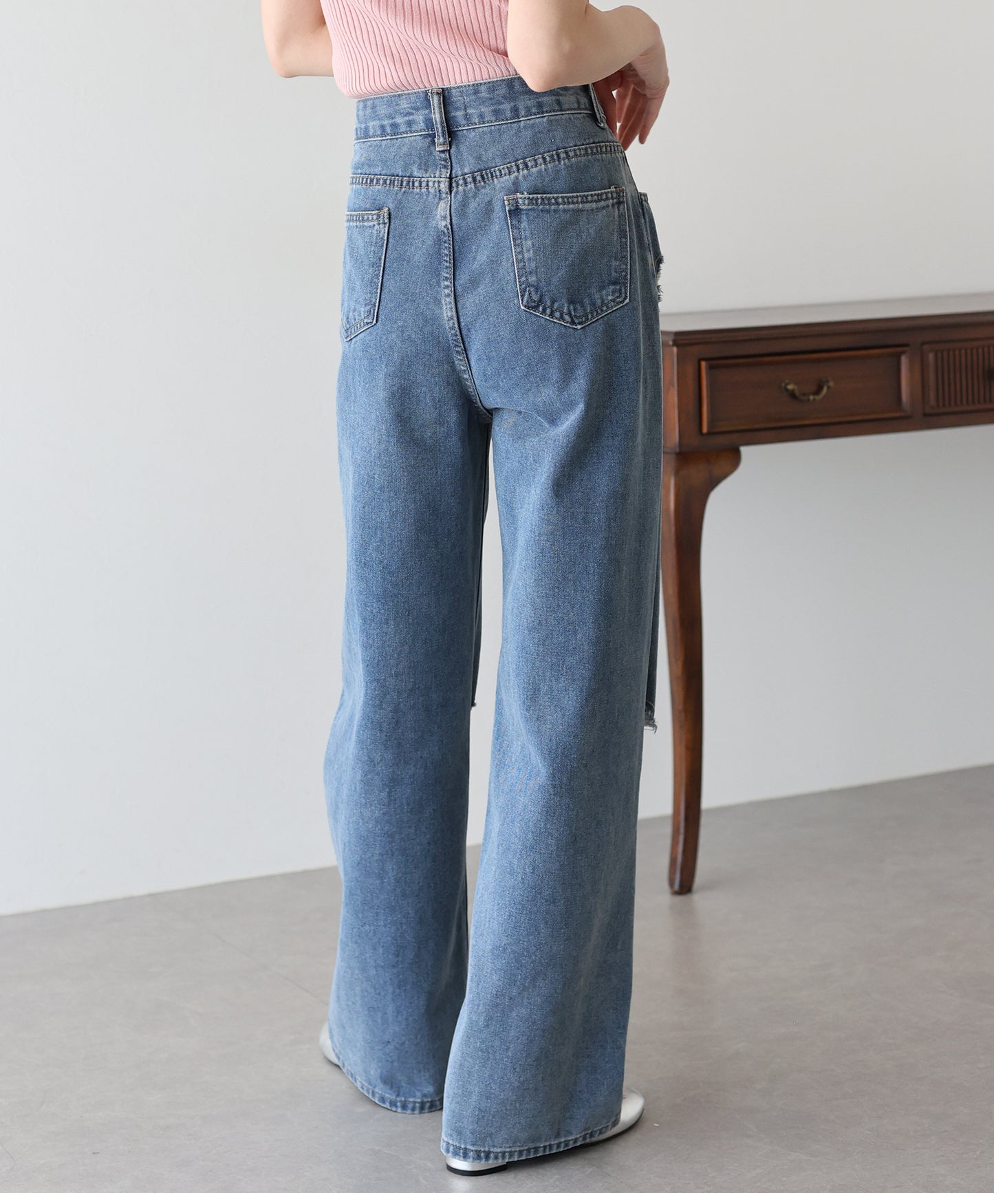 【SALE】ハートダメージデニムパンツ