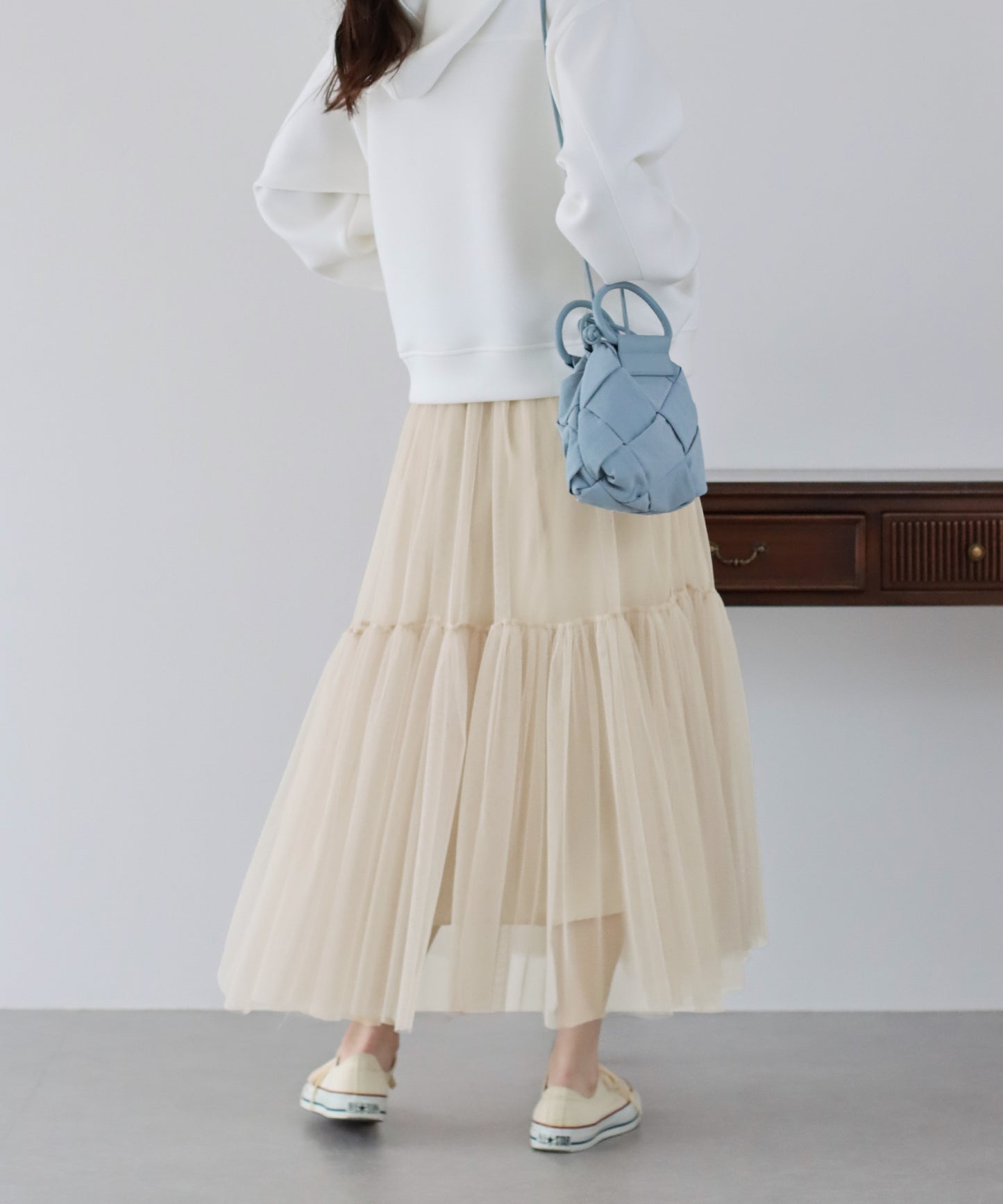 【SALE】チュールティアードスカート