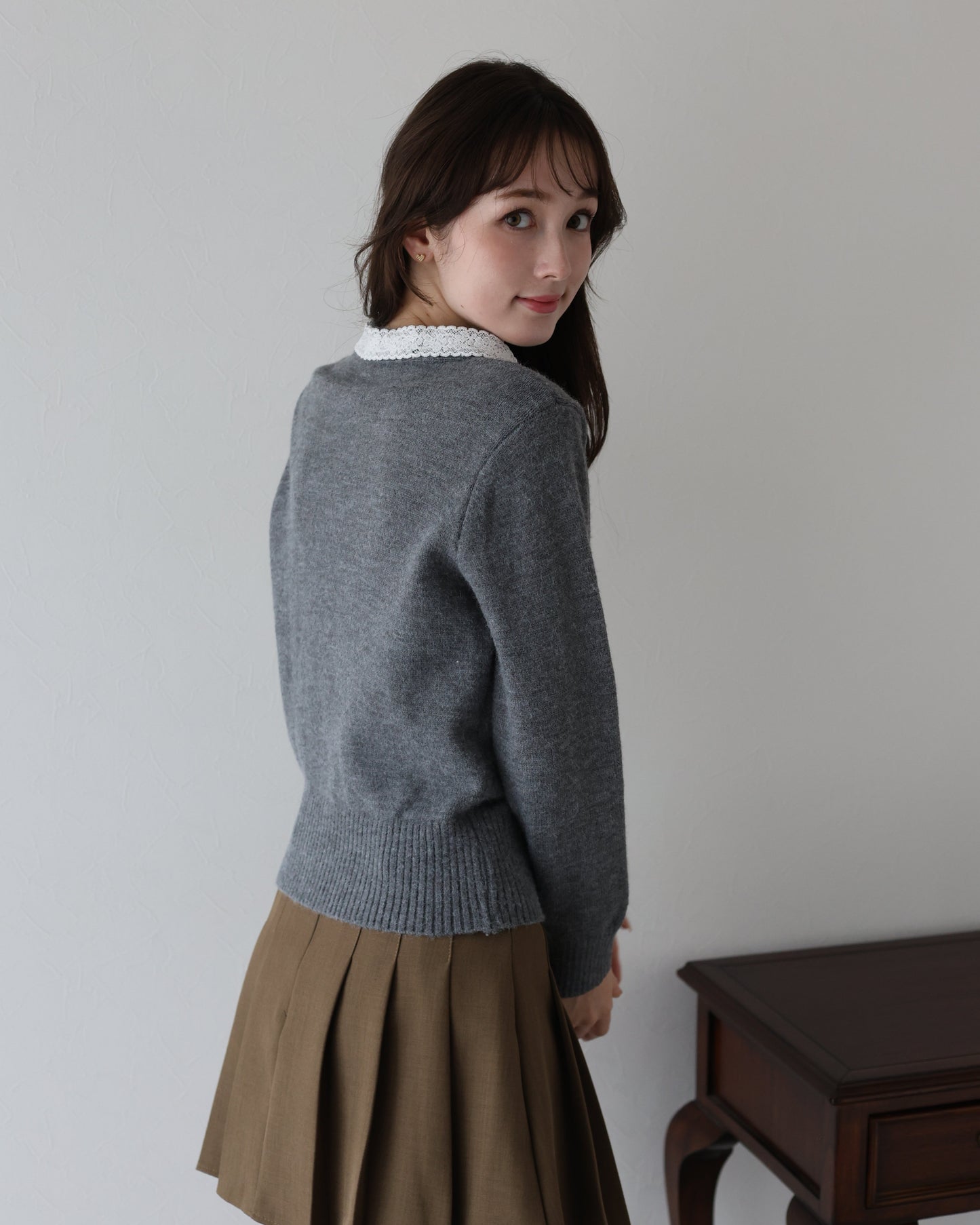 【早割5%OFF】レースリボンカーディガン