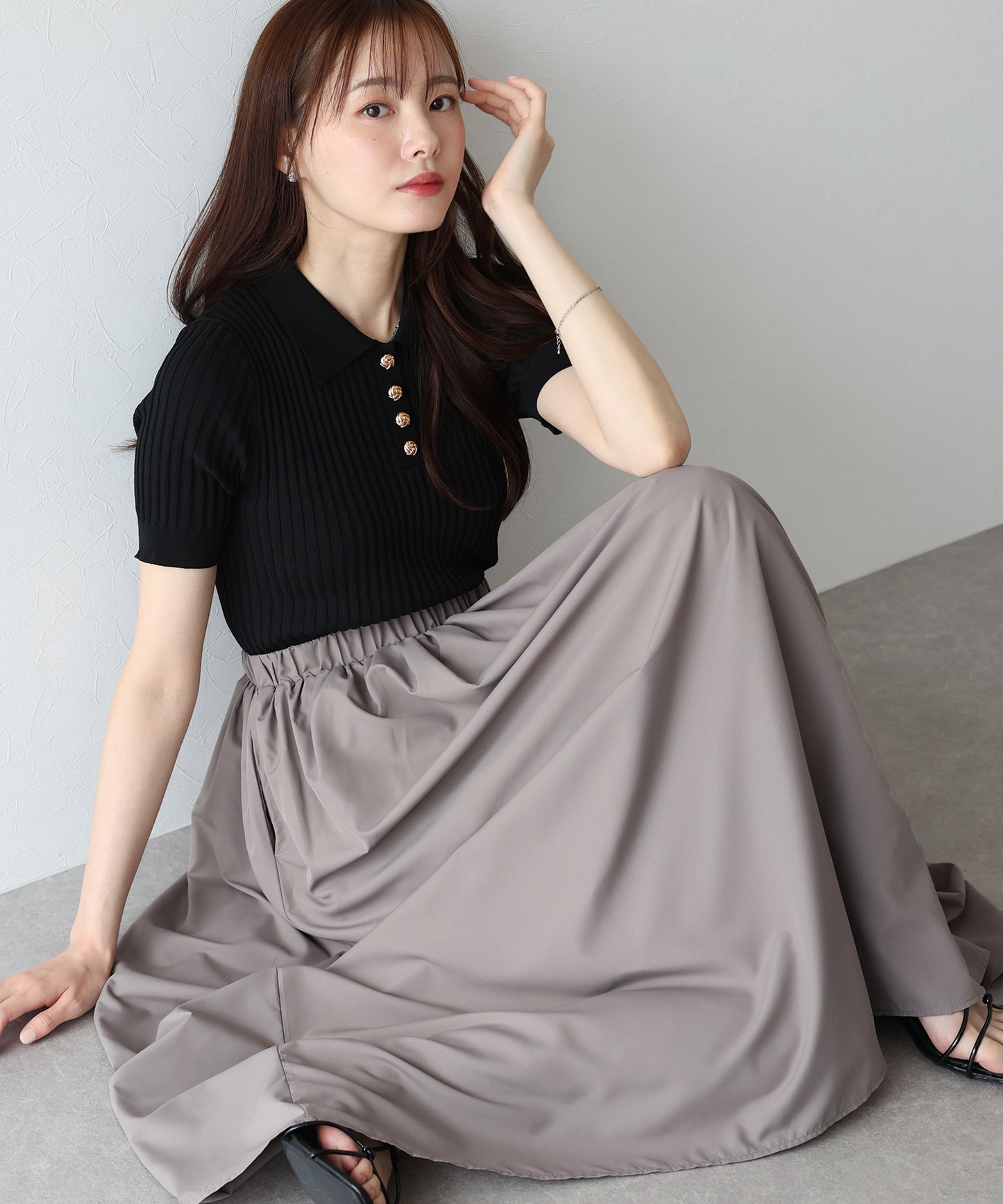 【SALE】ポロニットドッキングワンピース