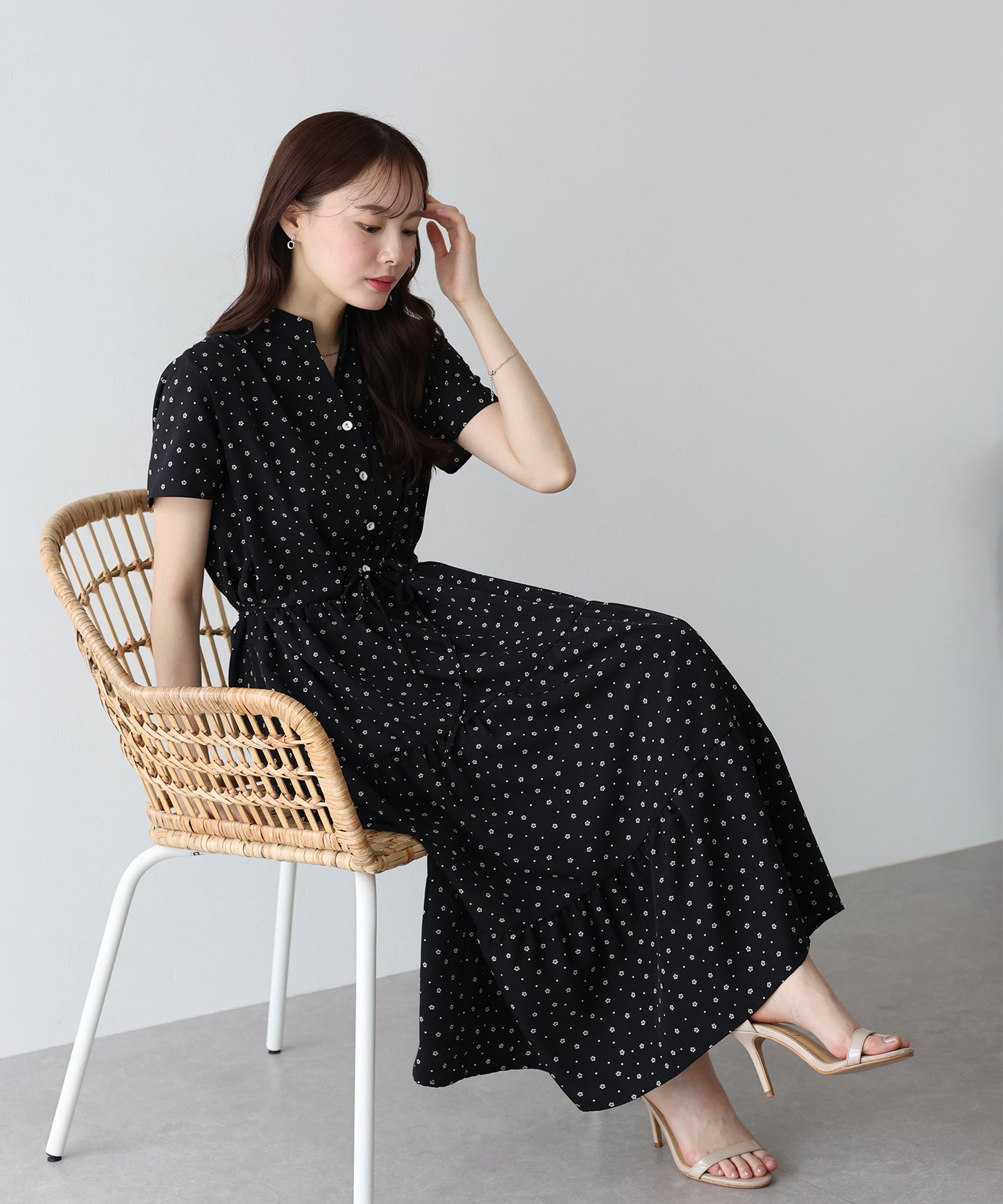 【TIME SALE】【接触冷感】無地&アソート花柄ワンピース