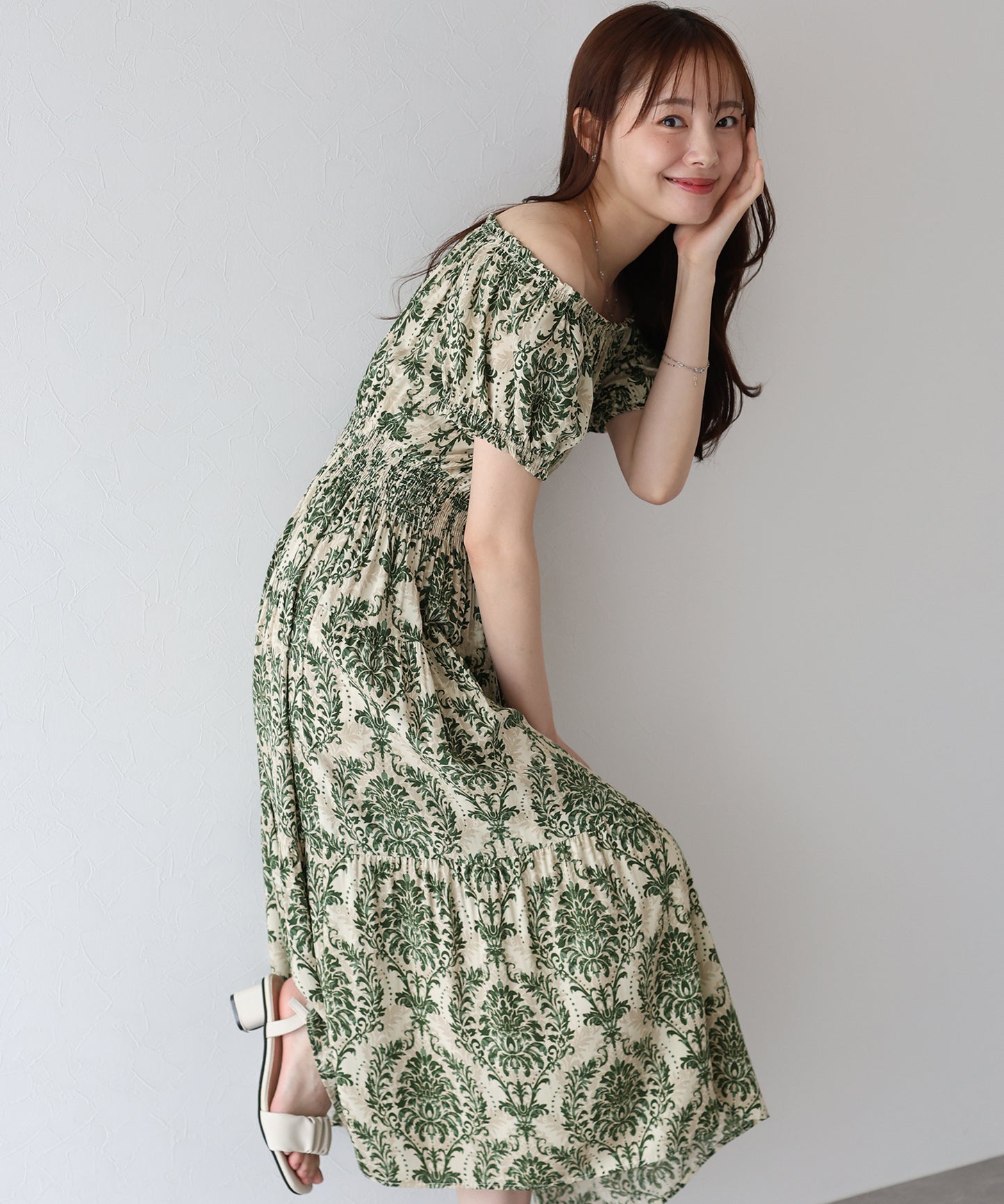 【TIME SALE】アソート柄2WAYオフショルワンピース