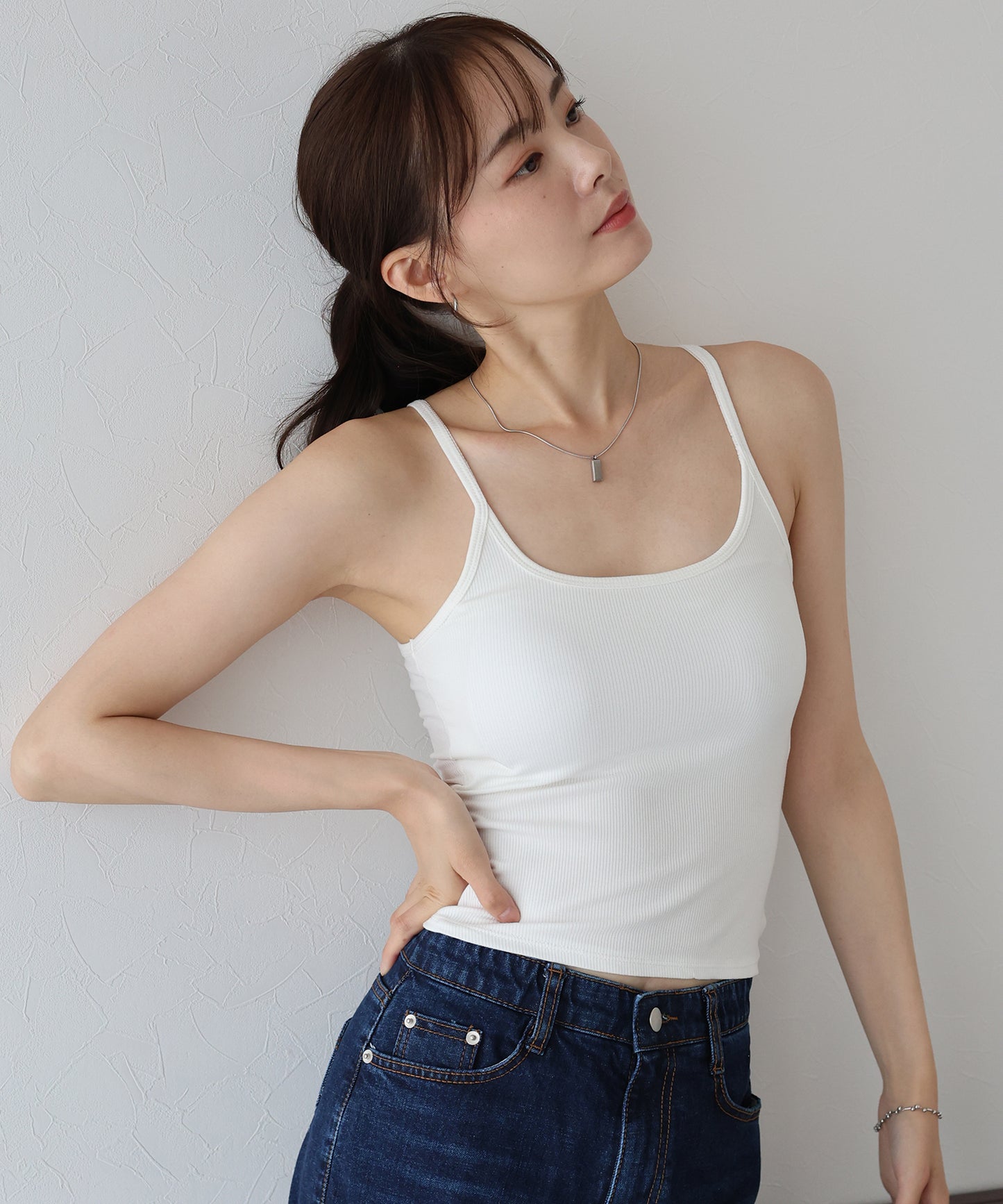 【TIME SALE】バックレースカップ付きキャミソール【ネコポス】