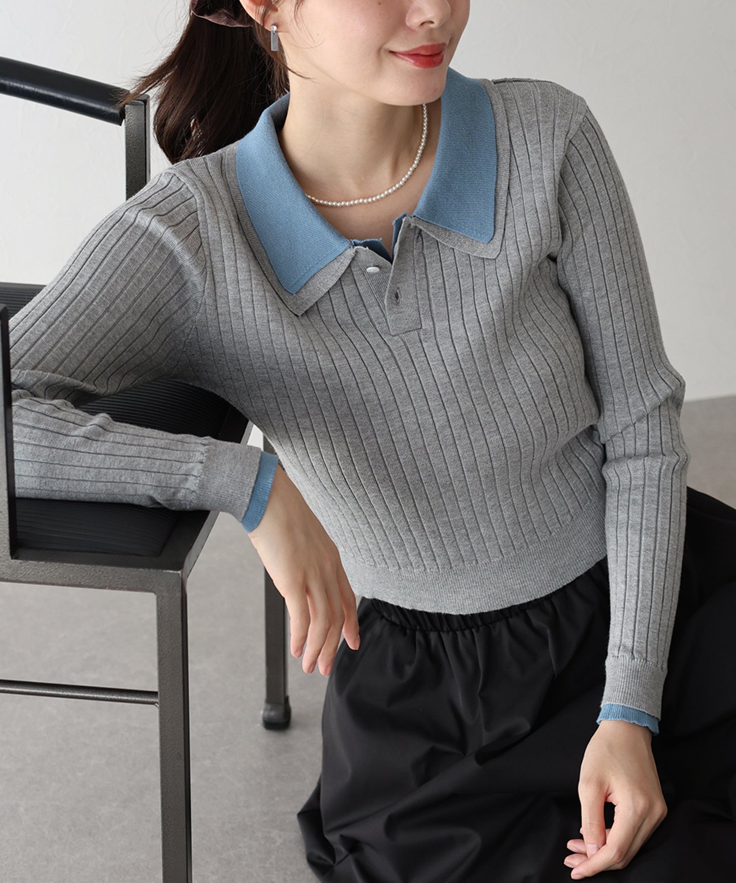 【早割5%OFF】ダブル襟ポロニット