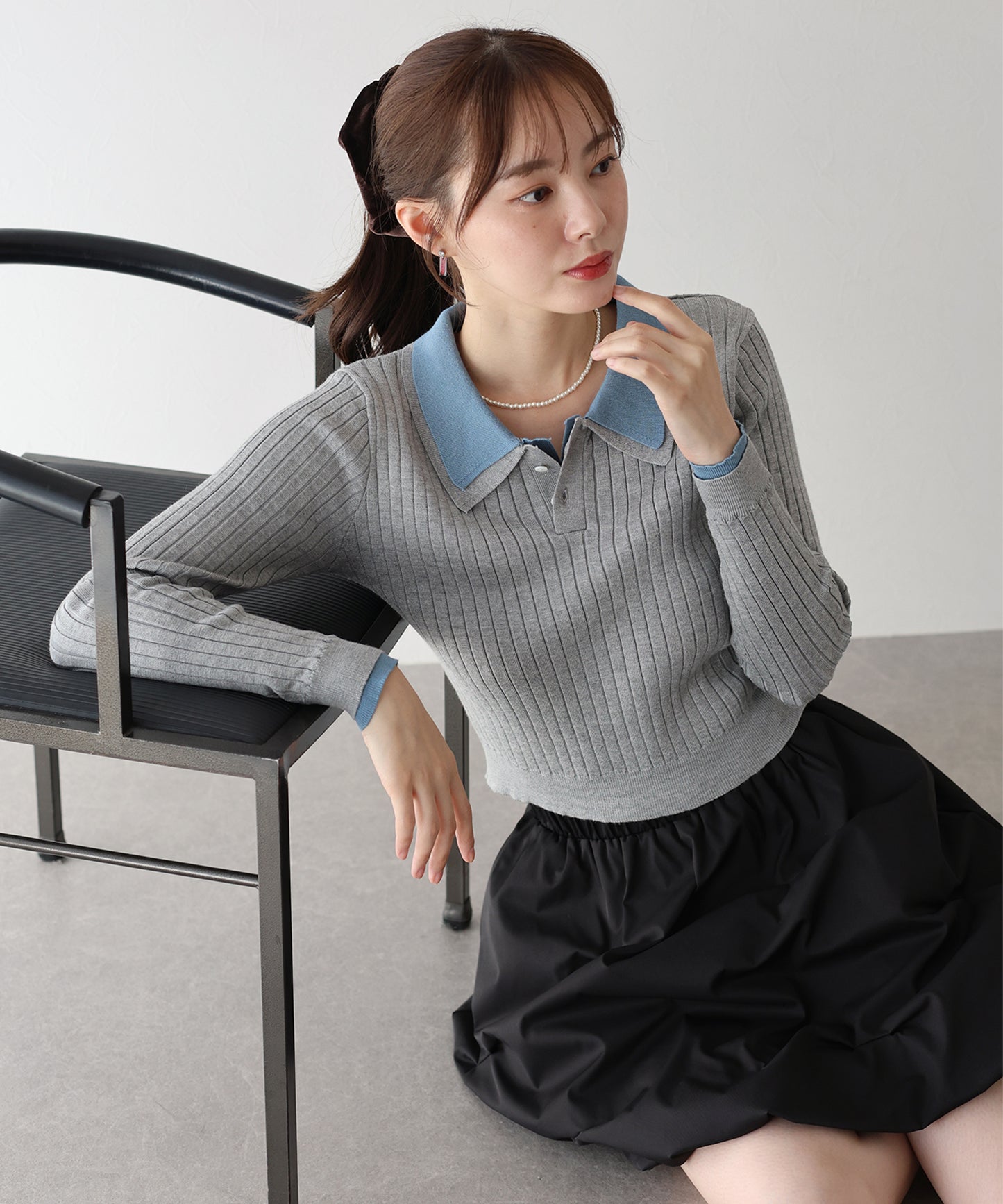 【早割5%OFF】ダブル襟ポロニット