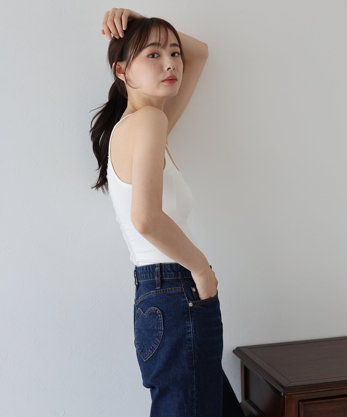 【TIME SALE】バックレースカップ付きキャミソール【ネコポス】