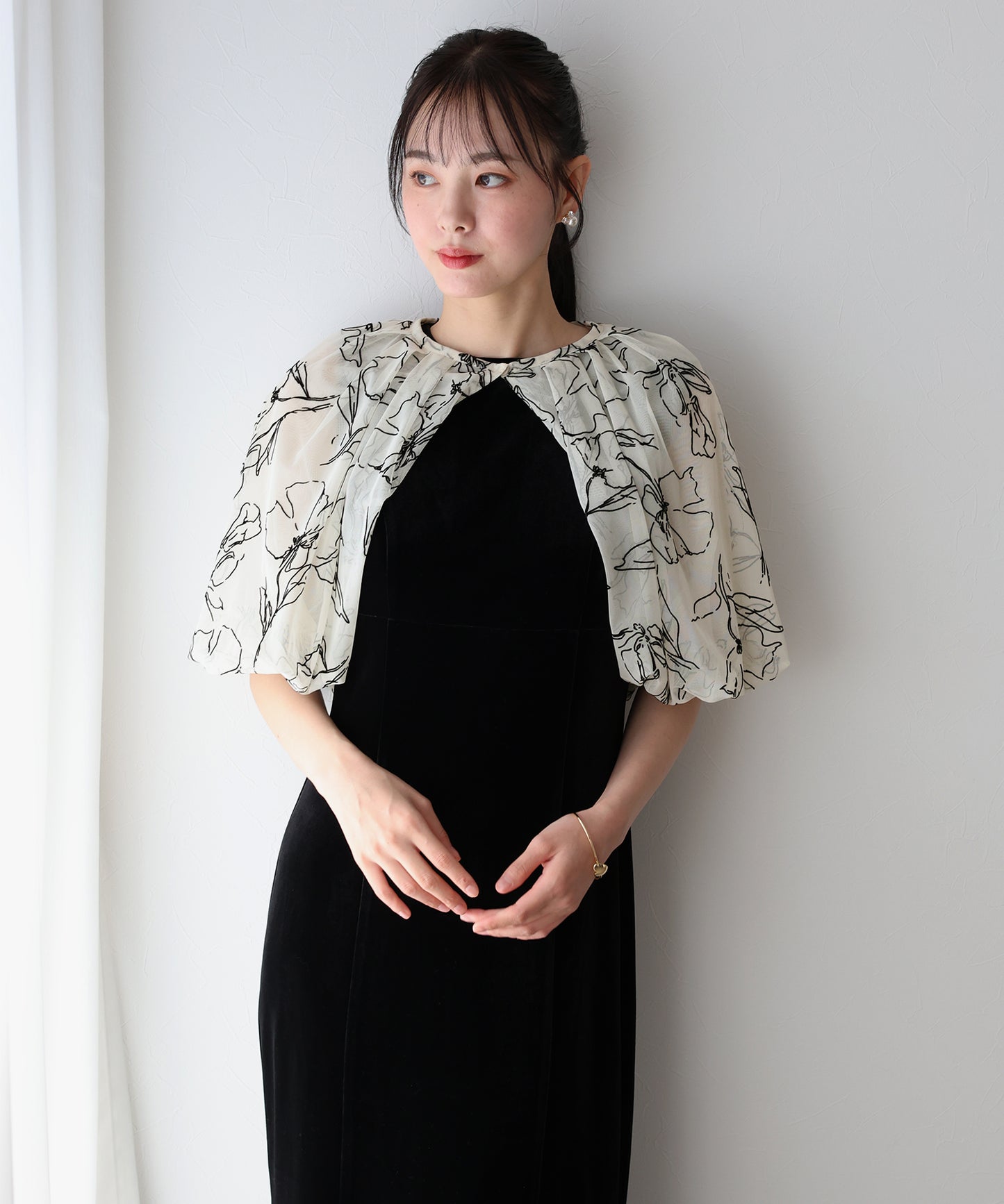 【TIME SALE】バルーンショートケープ×マーメイドワンピースドレス
