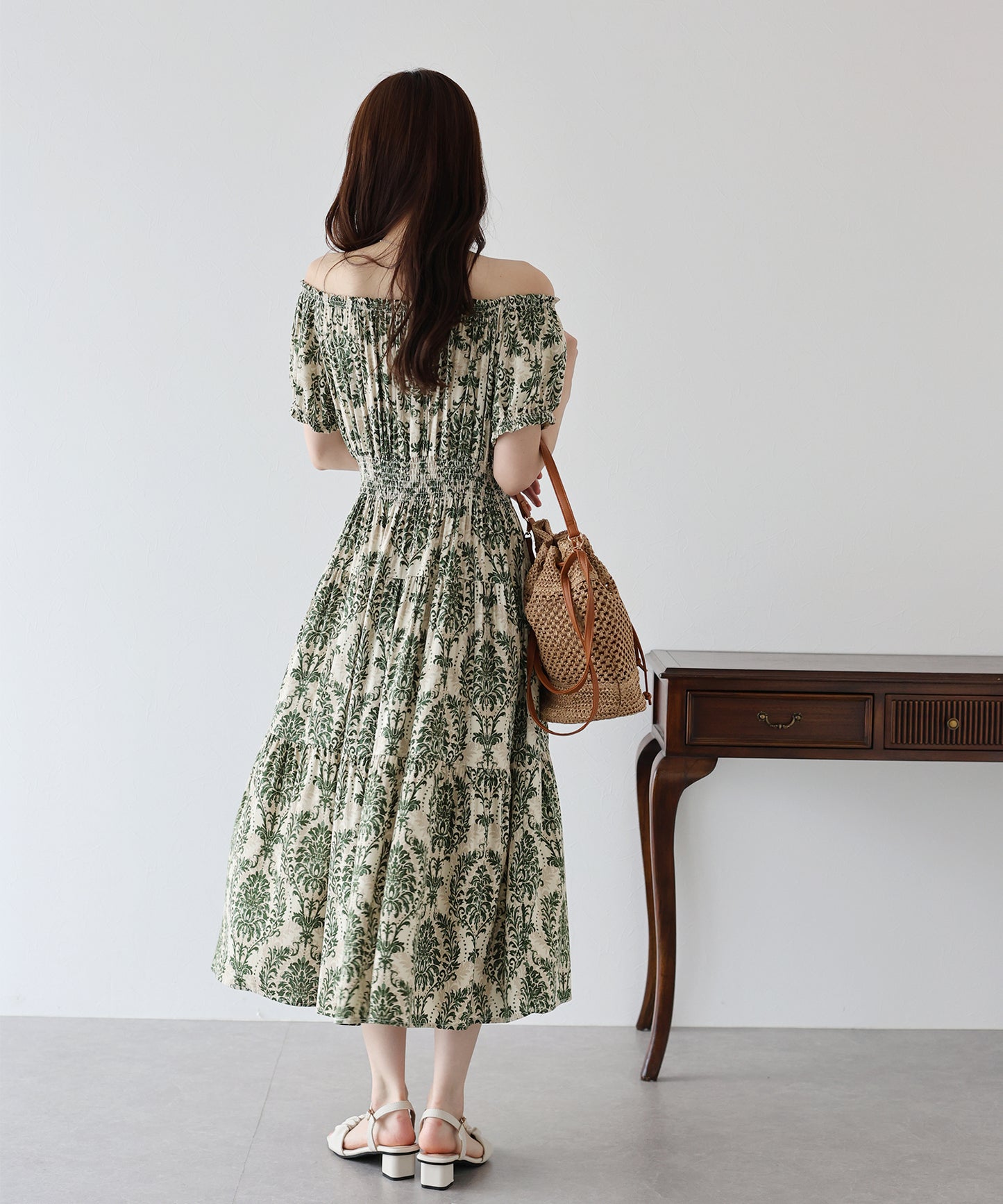 【TIME SALE】アソート柄2WAYオフショルワンピース