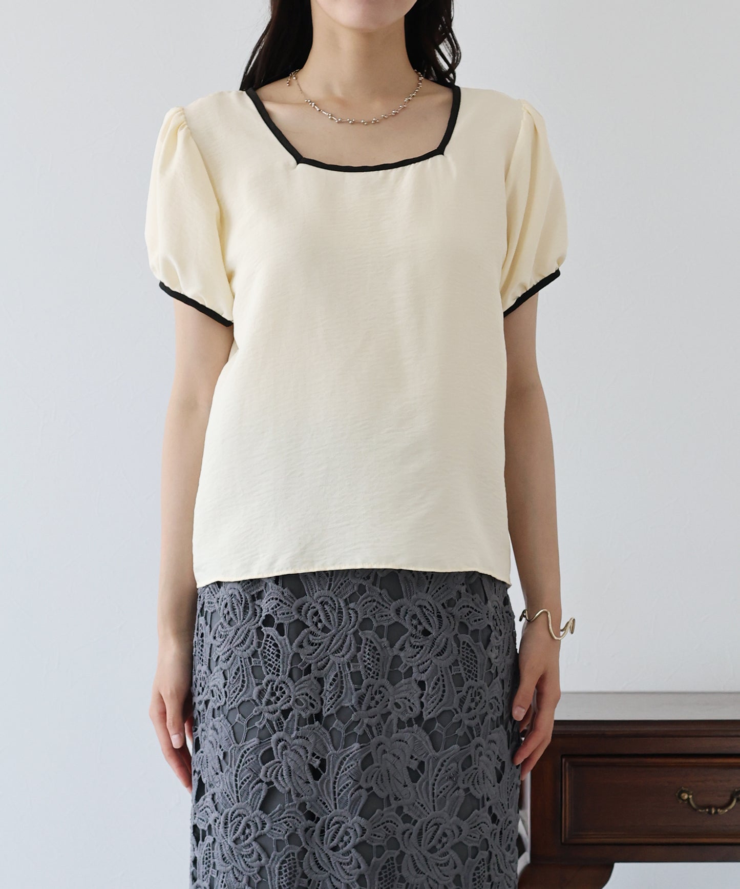 配色スクエアブラウス【ネコポス】