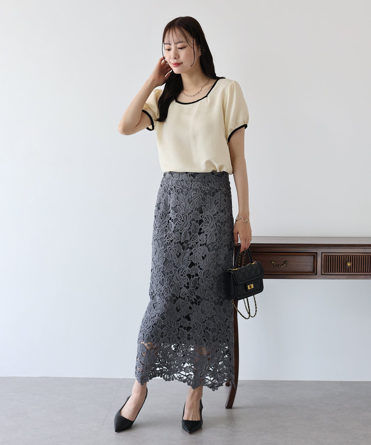 配色スクエアブラウス【ネコポス】