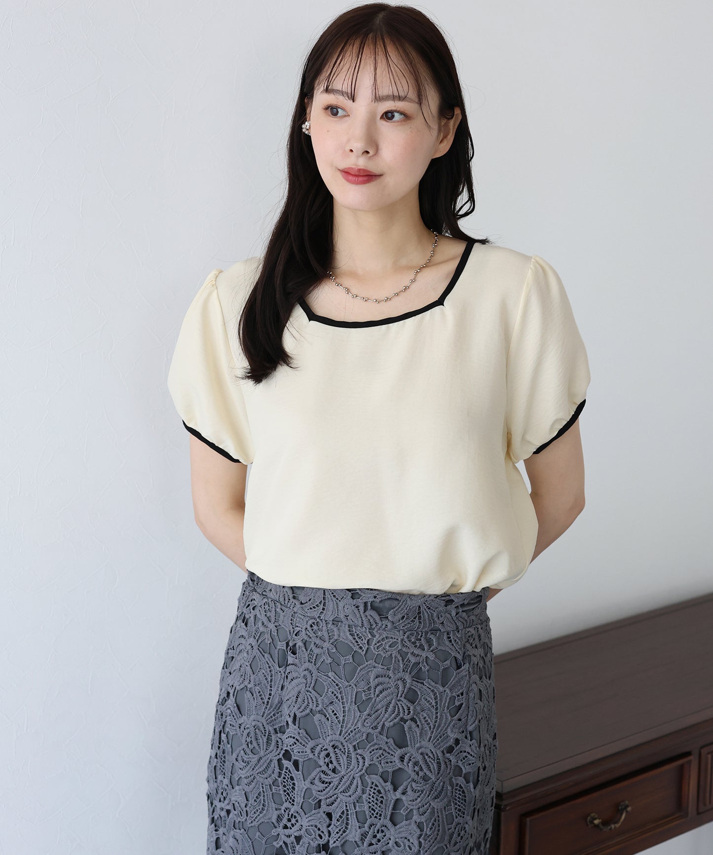 配色スクエアブラウス【ネコポス】