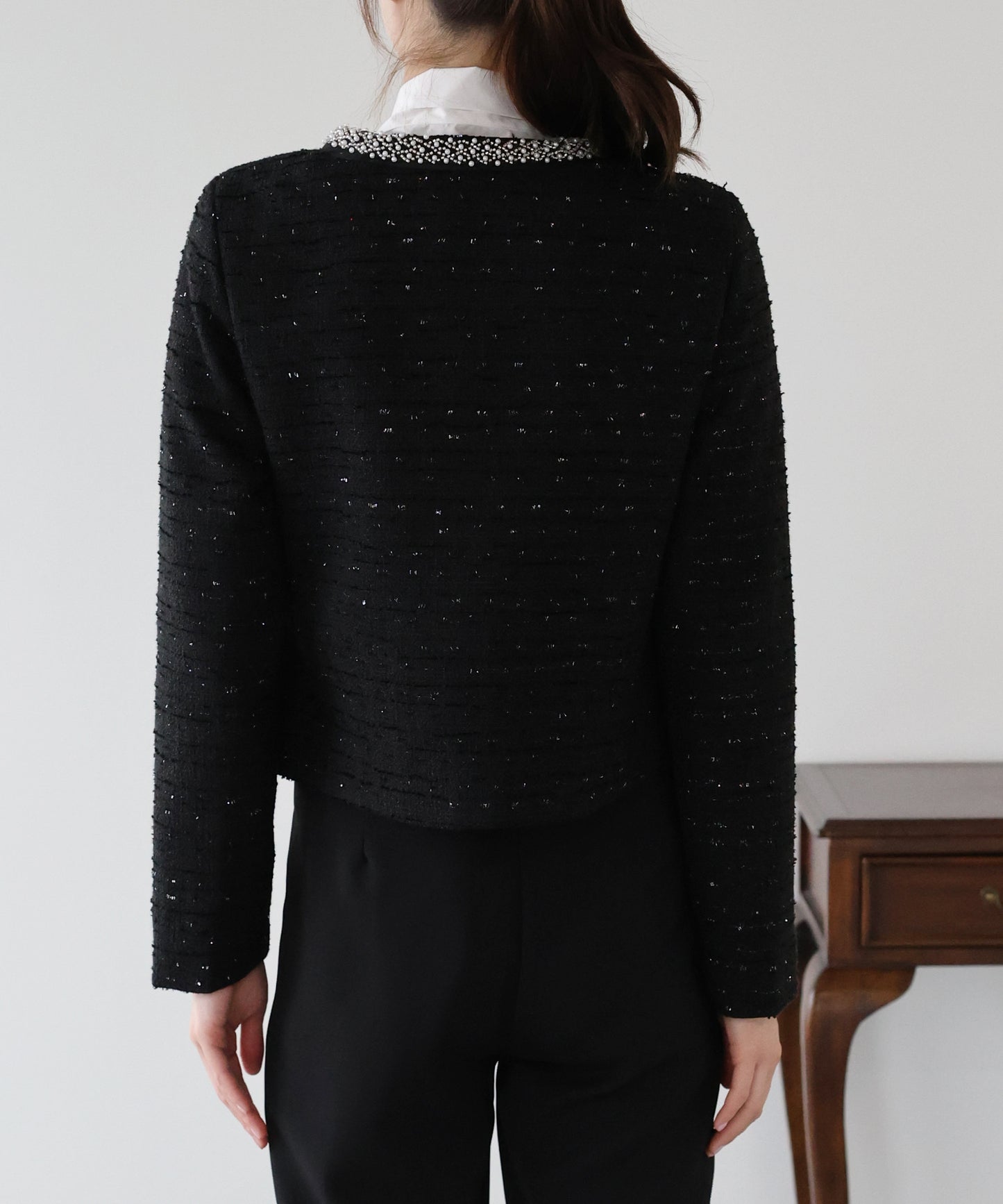 ビジューラメツイードジャケット