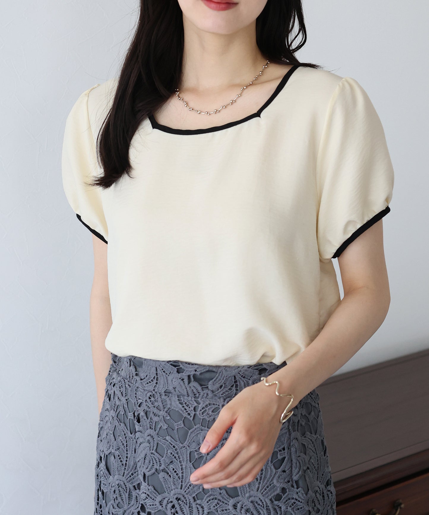 配色スクエアブラウス【ネコポス】