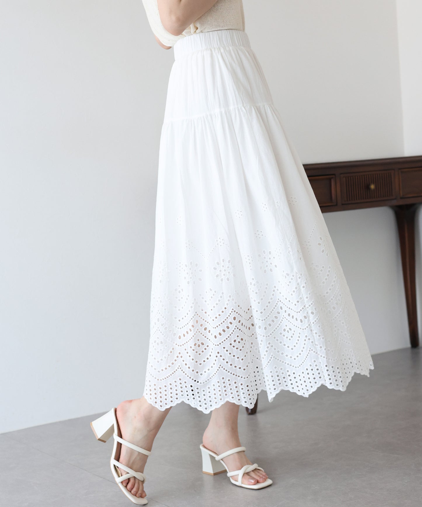 【SALE】コットンレーススカート