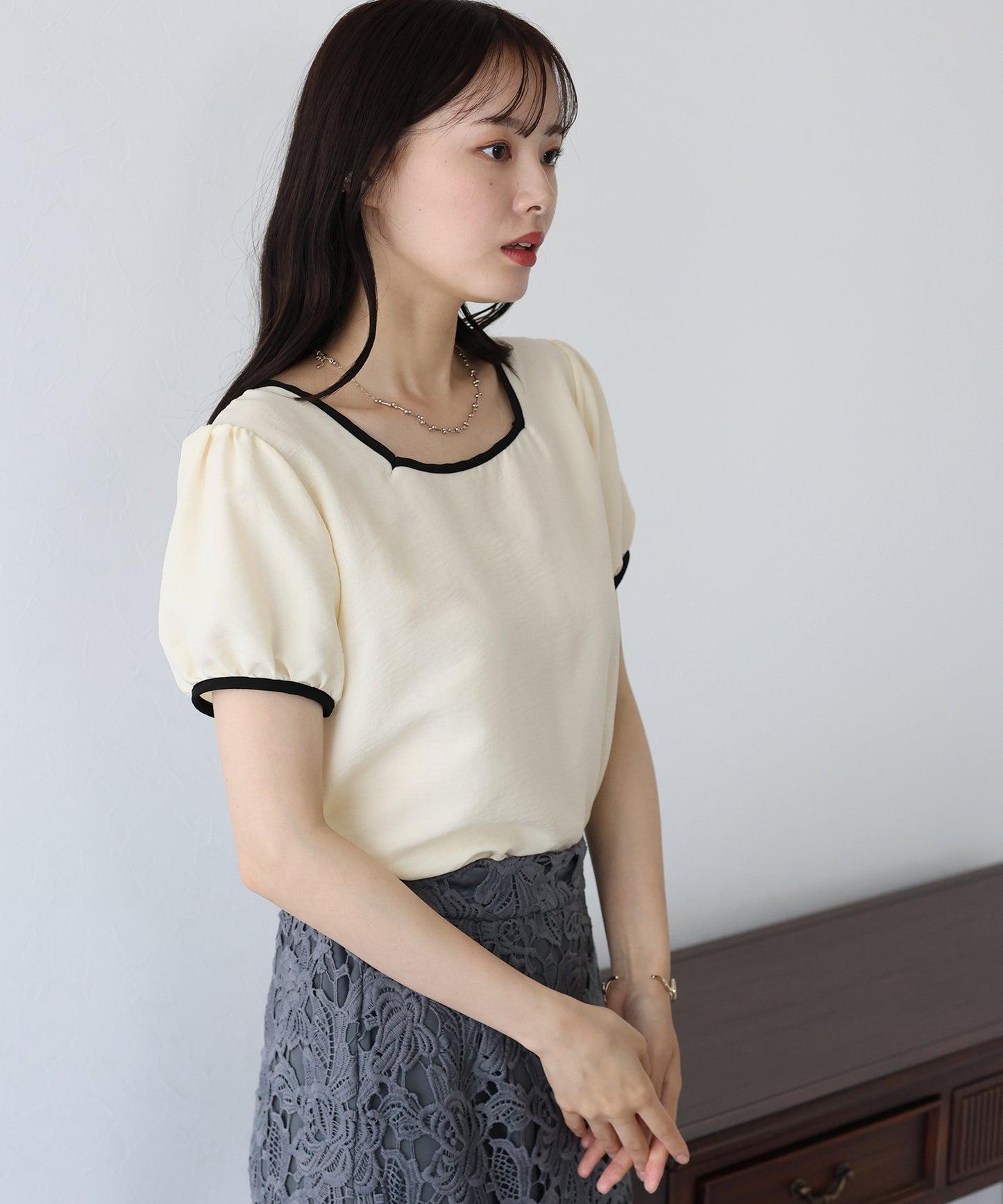 配色スクエアブラウス【ネコポス】