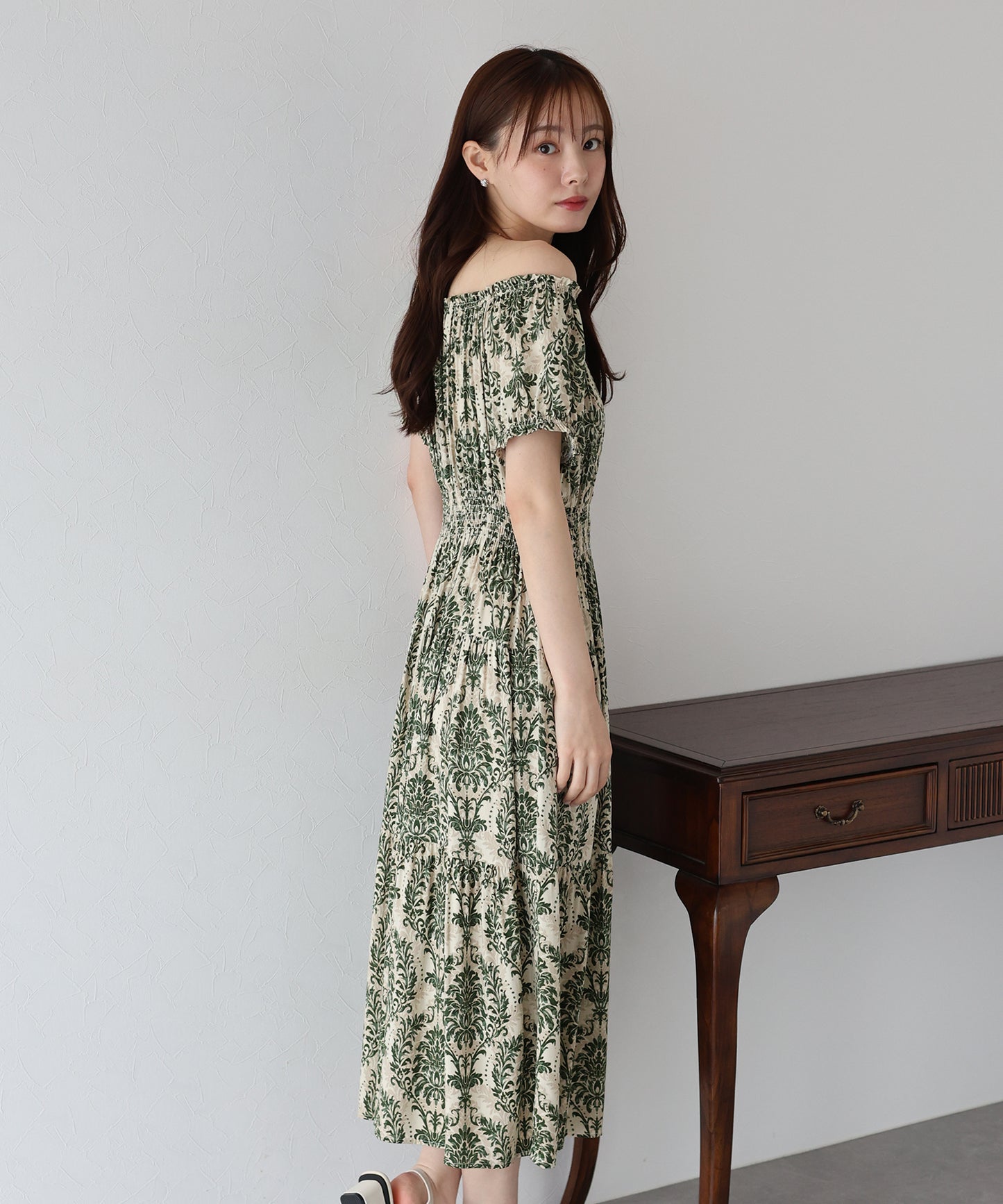 【TIME SALE】アソート柄2WAYオフショルワンピース