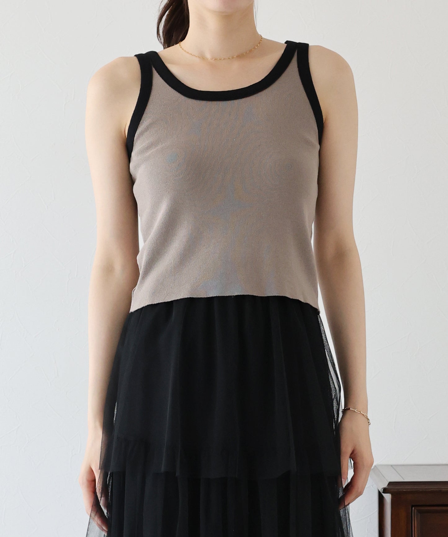 【SALE】2WAYバイカラータンクトップ【ネコポス】