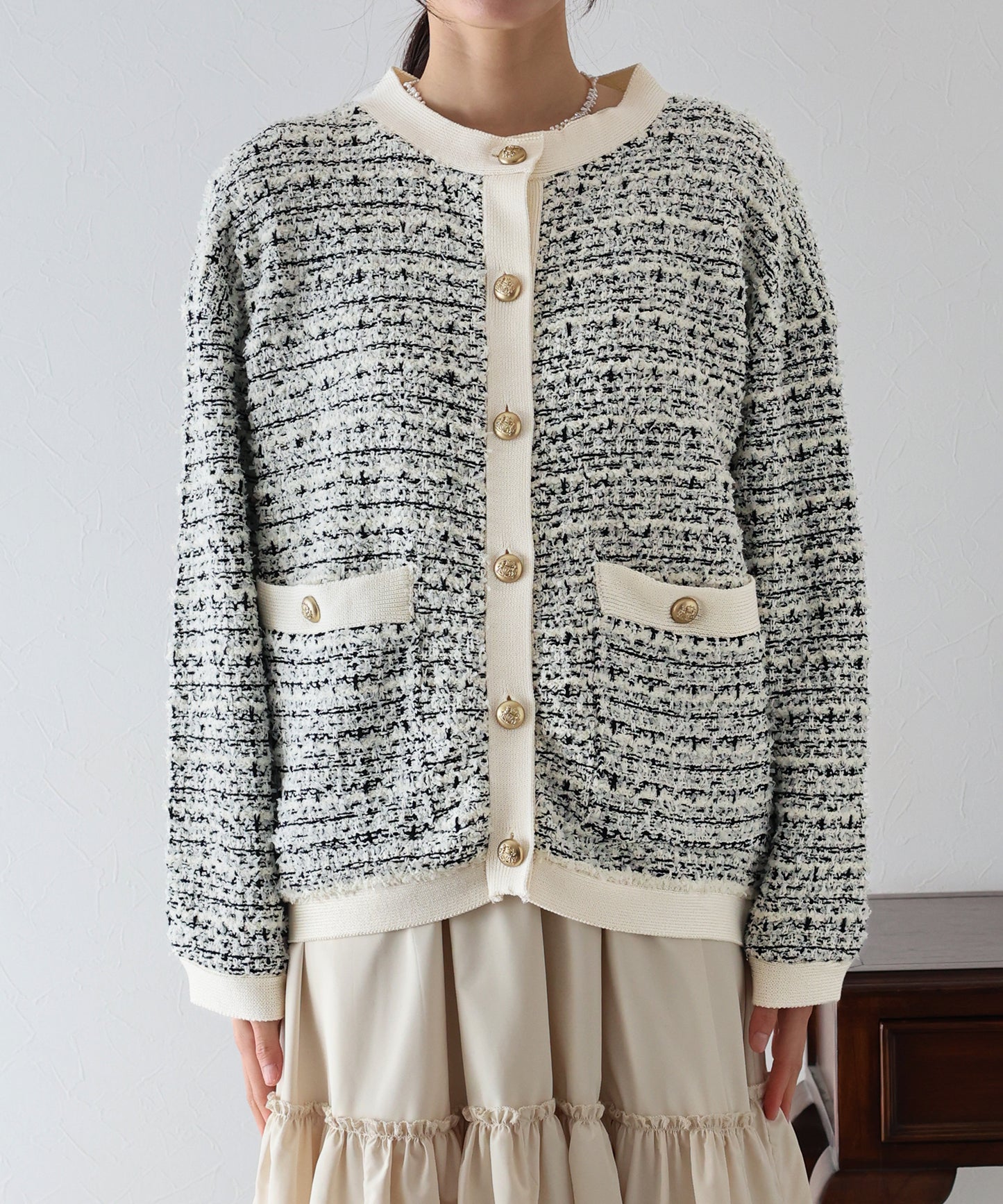 【SALE】ツイードニットジャケット