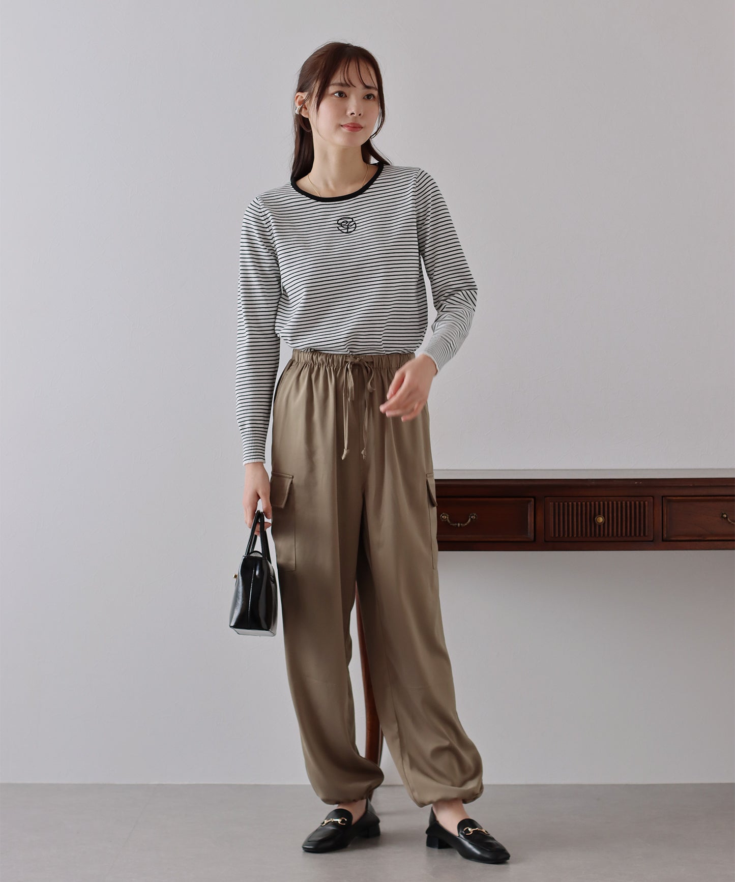 【SALE】ロゴ刺繍ボーダーニット