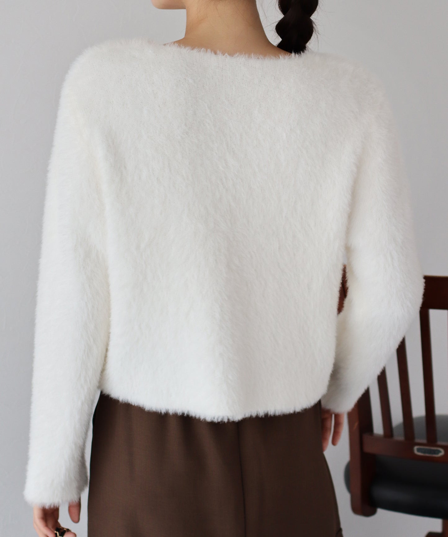 ハートボタンシャギーカーディガン