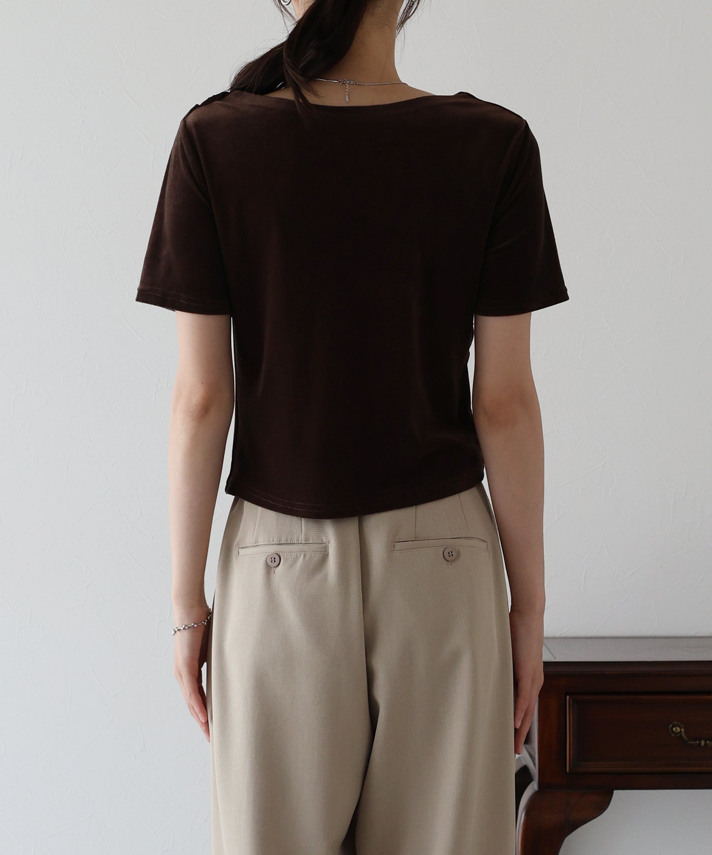 【TIME SALE】シアーベロアドレープTシャツ【ネコポス】