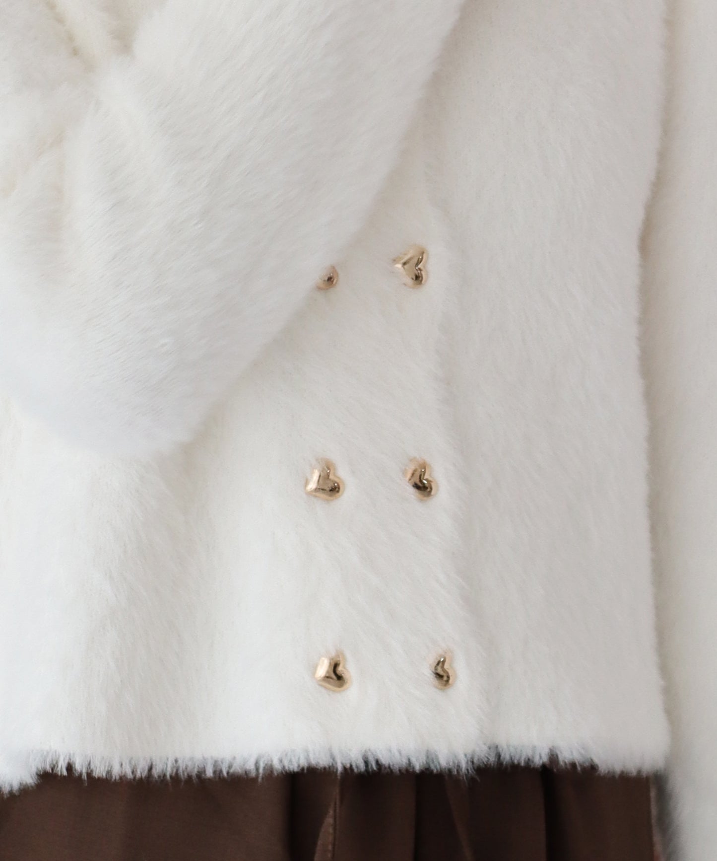 ハートボタンシャギーカーディガン