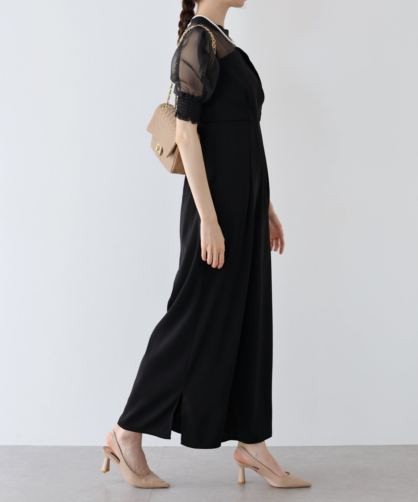 【TIME SALE】イレギュラーカットオールインワンパンツドレス