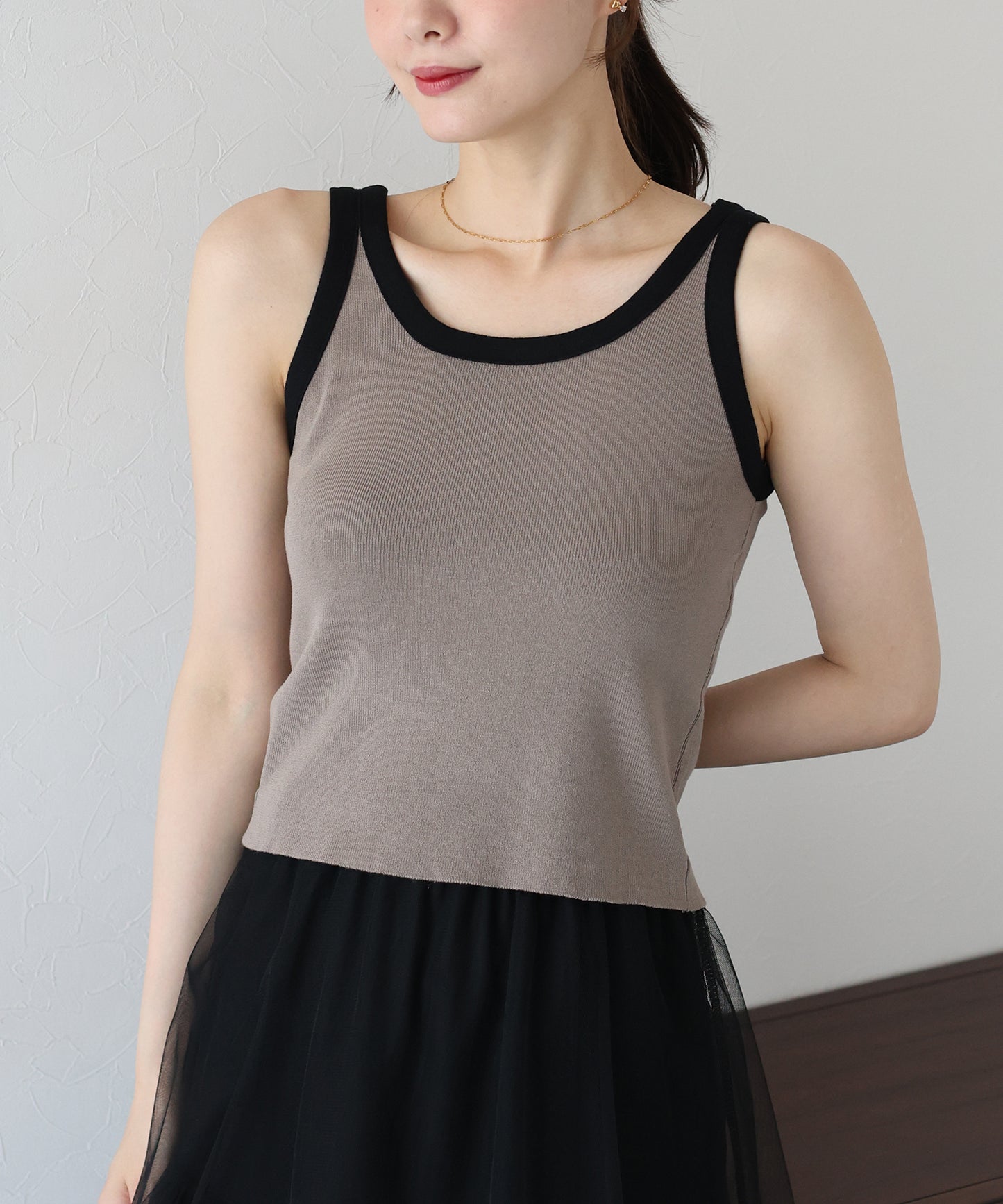 【SALE】2WAYバイカラータンクトップ【ネコポス】