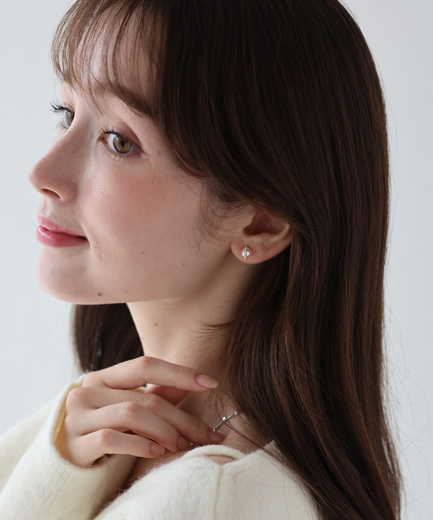 【早割5%OFF】ビジューラインパールピアス【ネコポス】