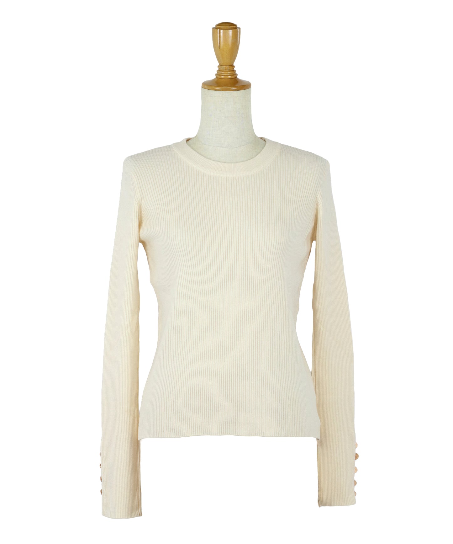 【SALE】金釦付きリブニット