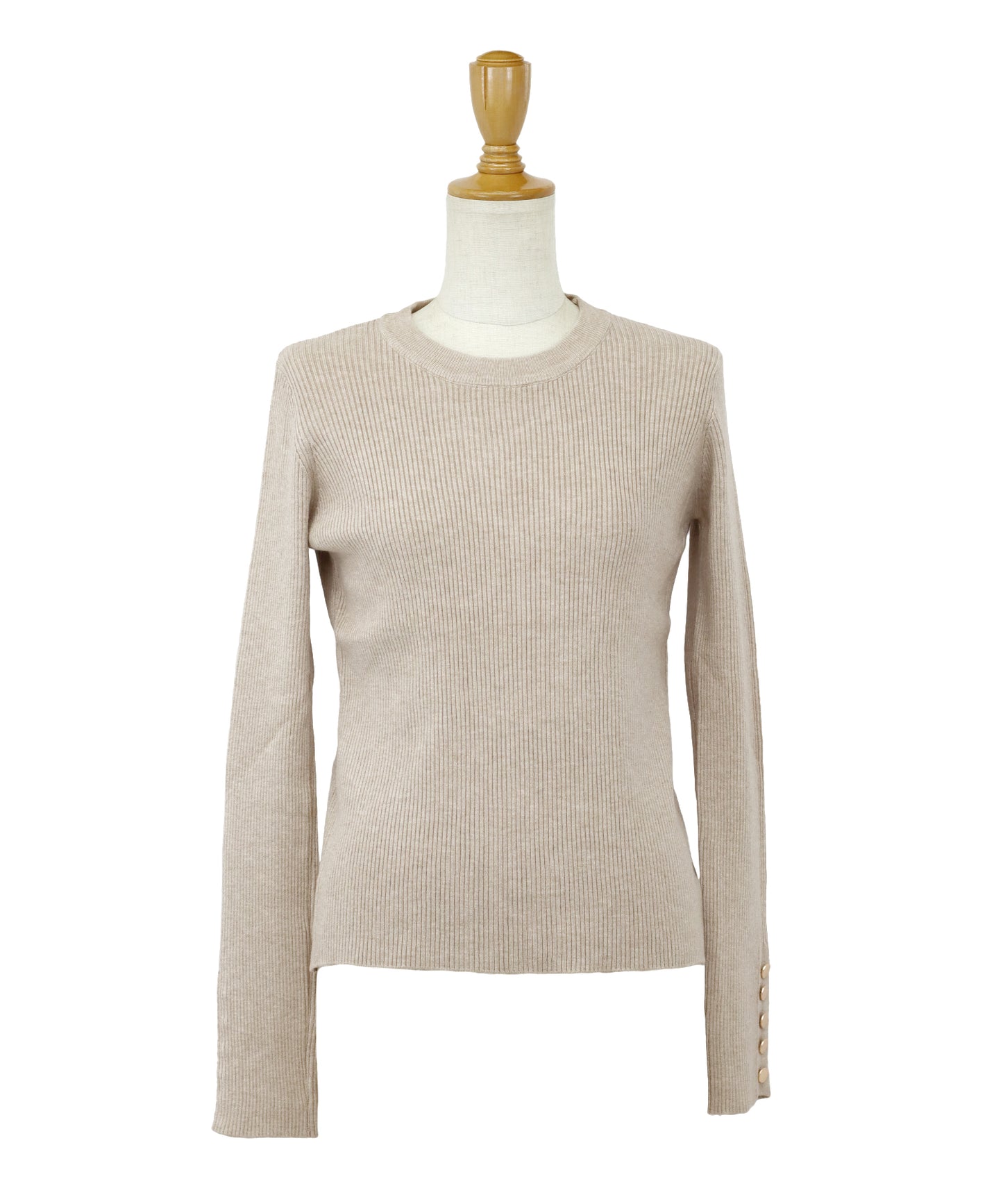 【SALE】金釦付きリブニット