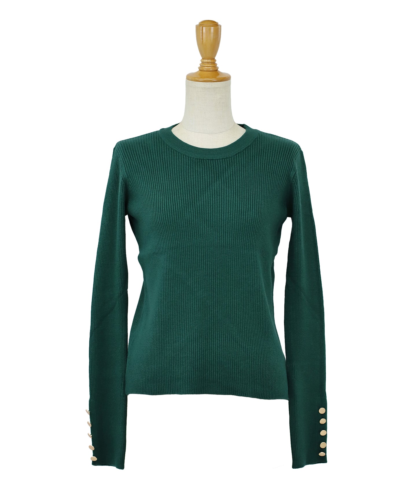 【SALE】金釦付きリブニット