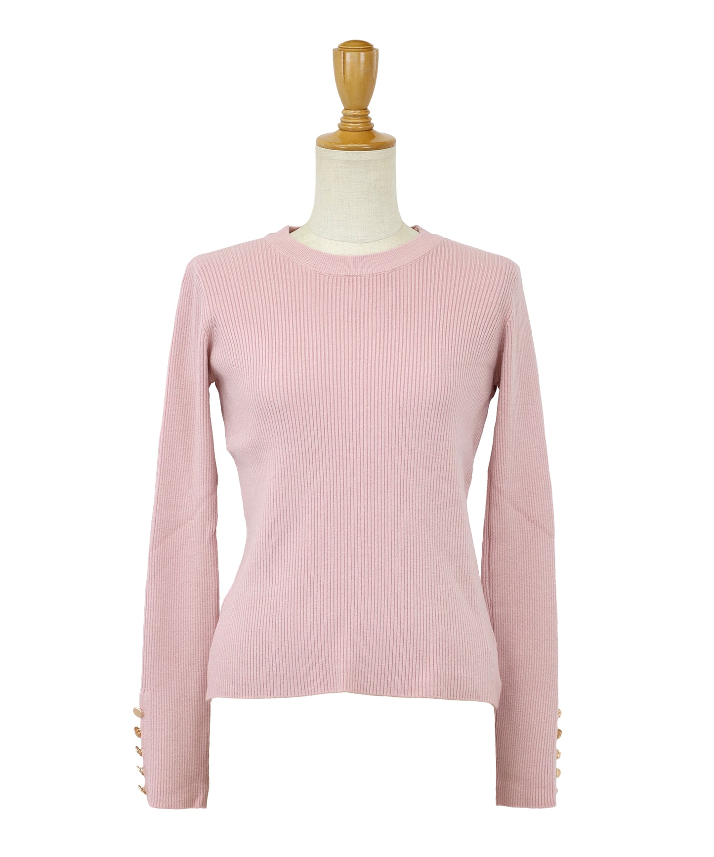 【SALE】金釦付きリブニット