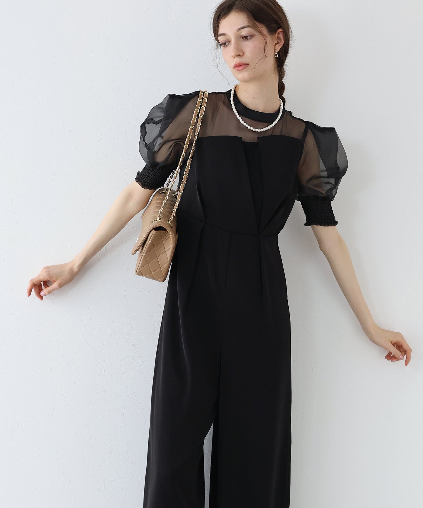 【TIME SALE】イレギュラーカットオールインワンパンツドレス