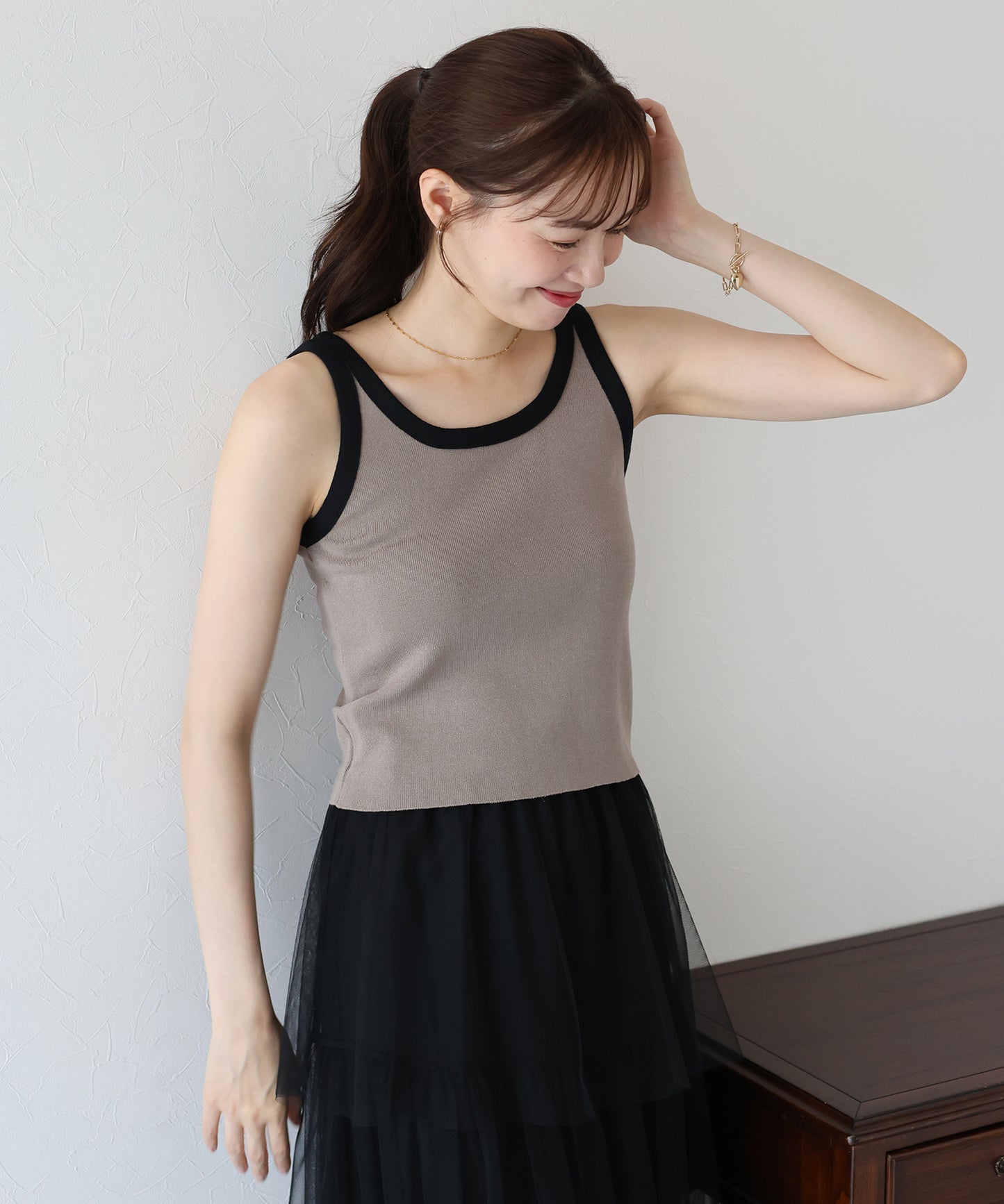 【SALE】2WAYバイカラータンクトップ【ネコポス】