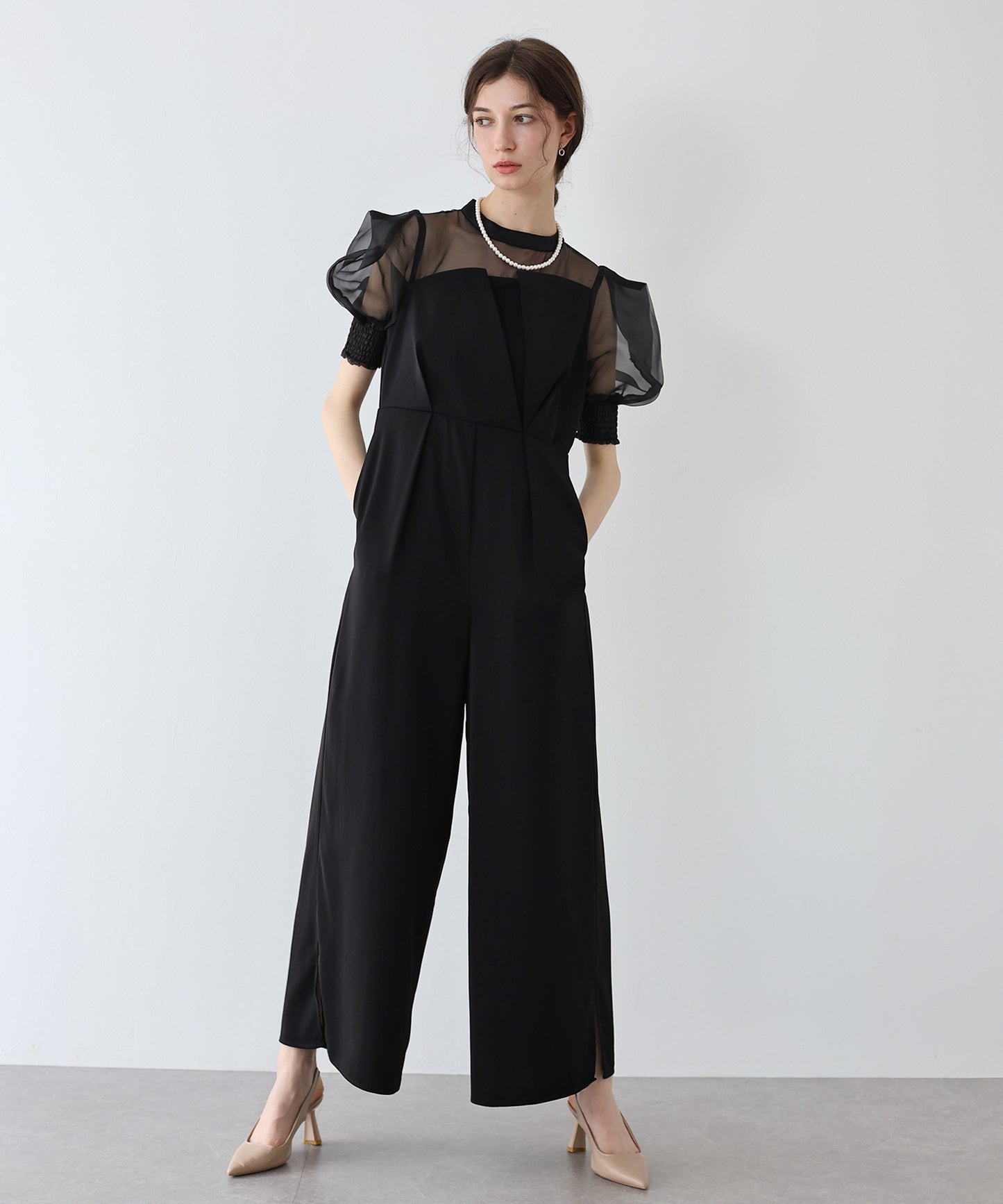 【TIME SALE】イレギュラーカットオールインワンパンツドレス