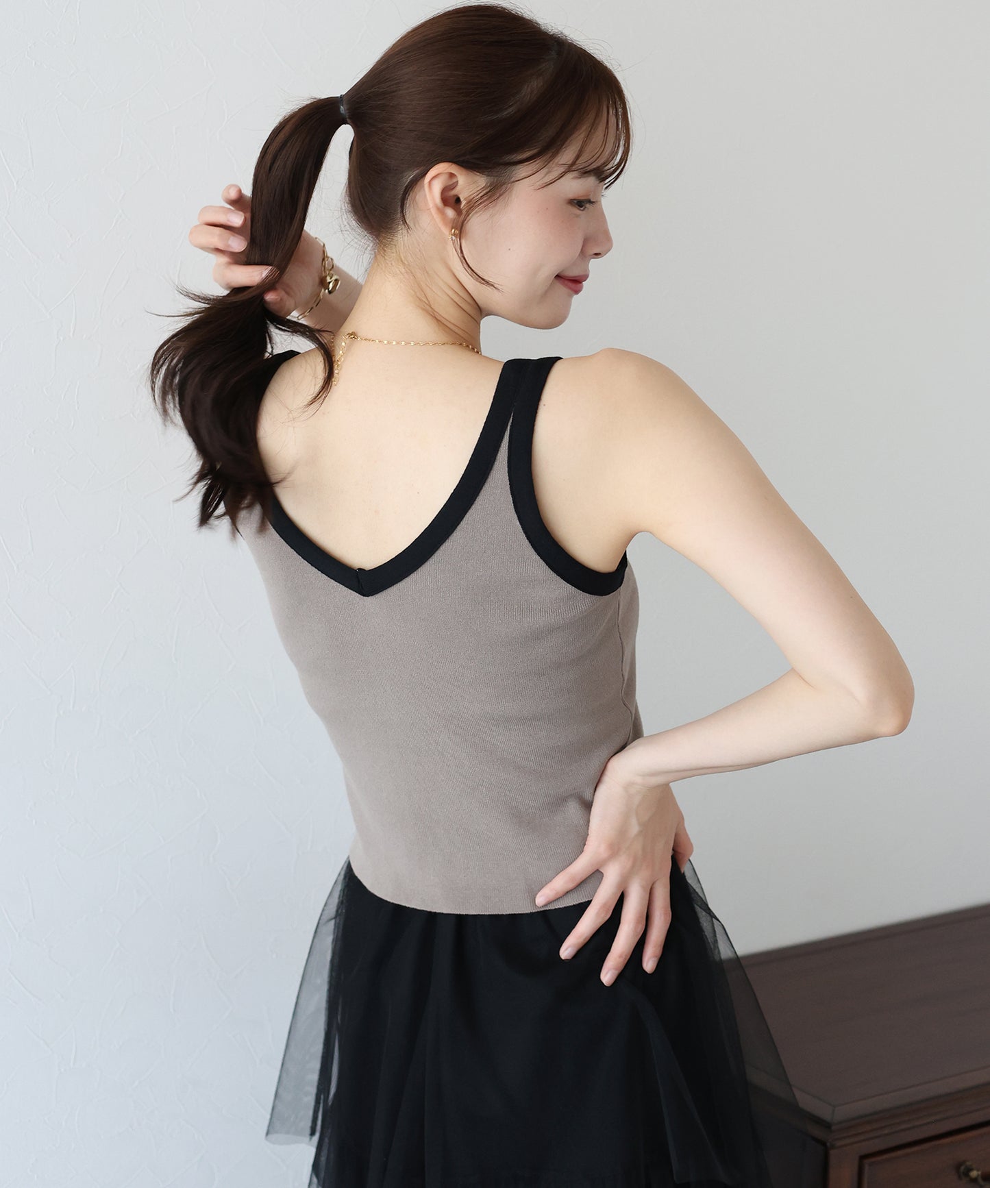 【SALE】2WAYバイカラータンクトップ【ネコポス】