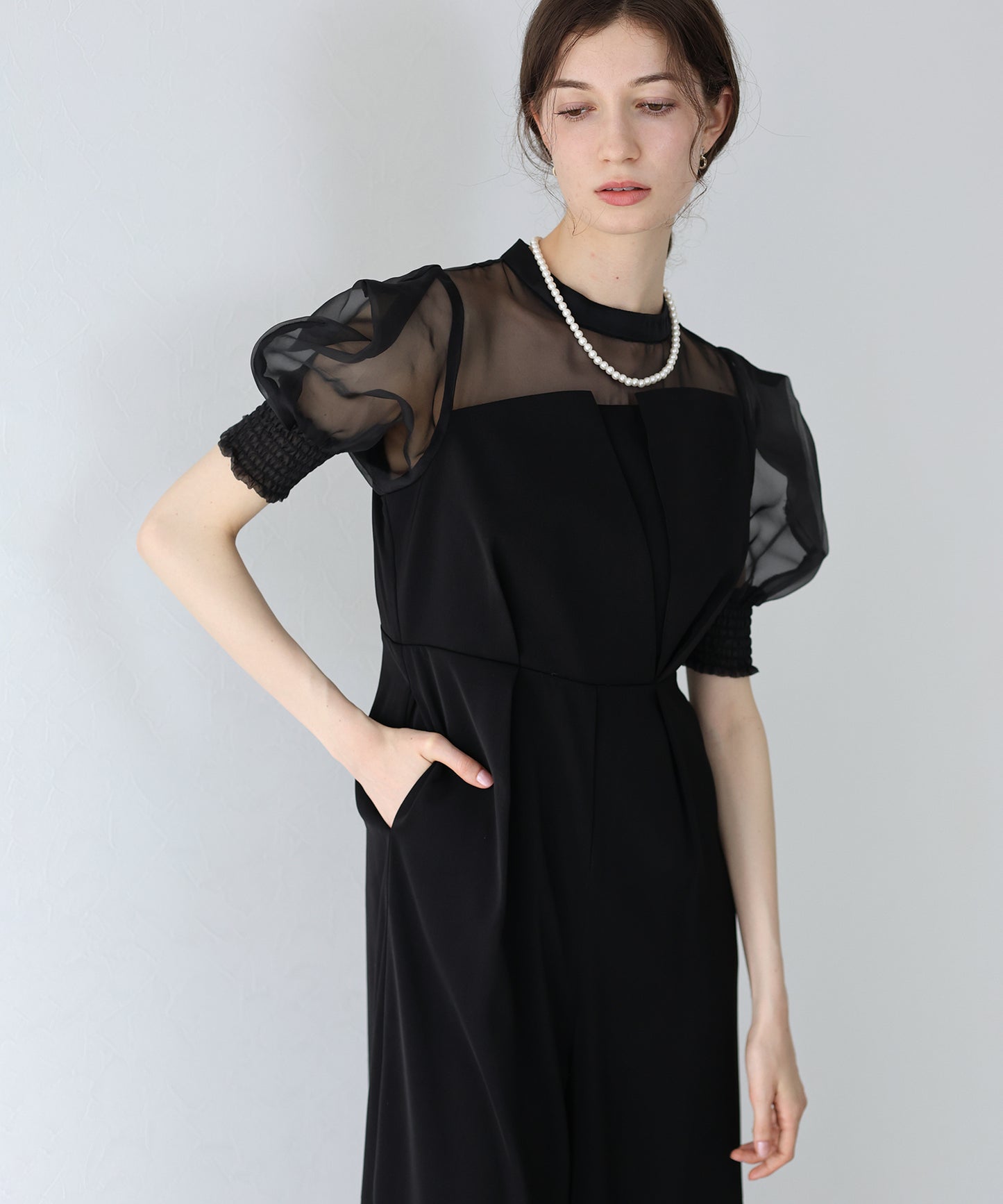 【TIME SALE】イレギュラーカットオールインワンパンツドレス