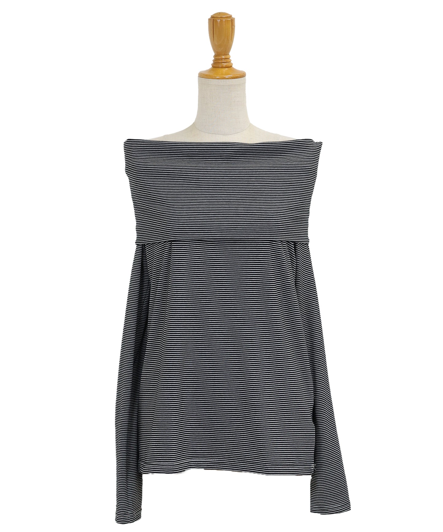 【SALE】ボーダードレープオフショルダートップス