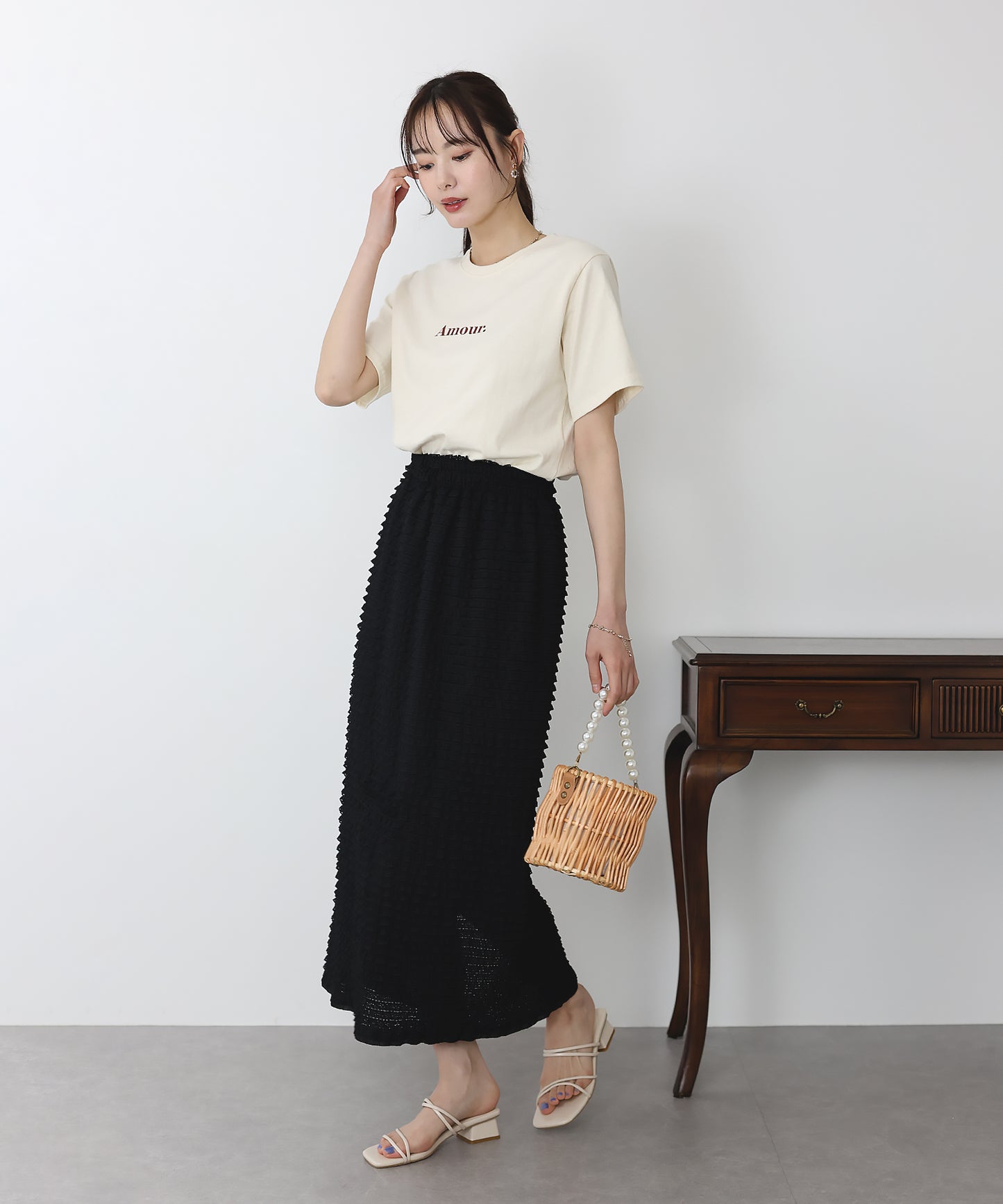 【SALE】カットフリルレースIラインスカート