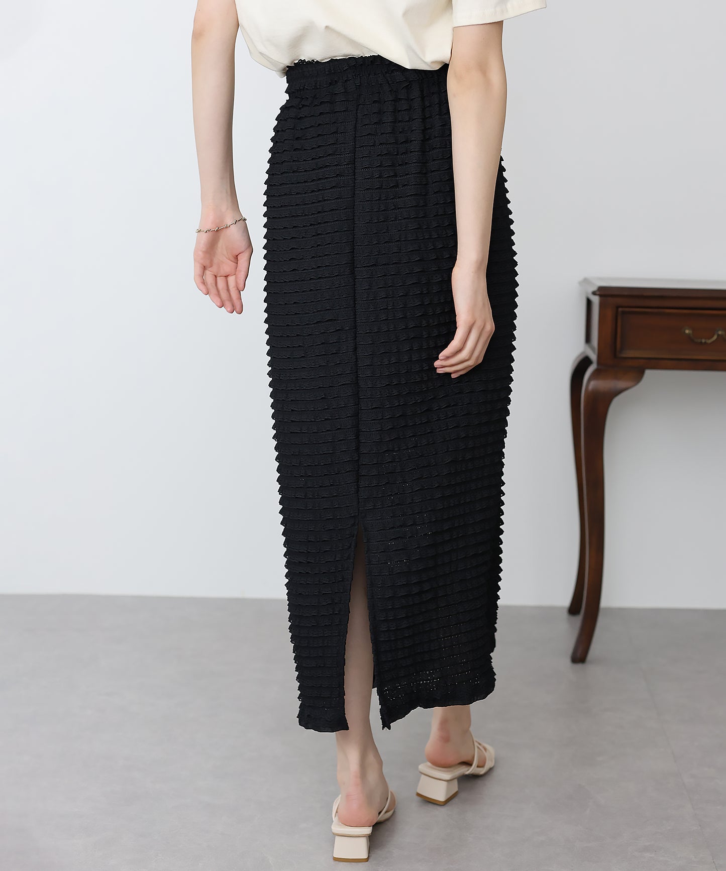【SALE】カットフリルレースIラインスカート