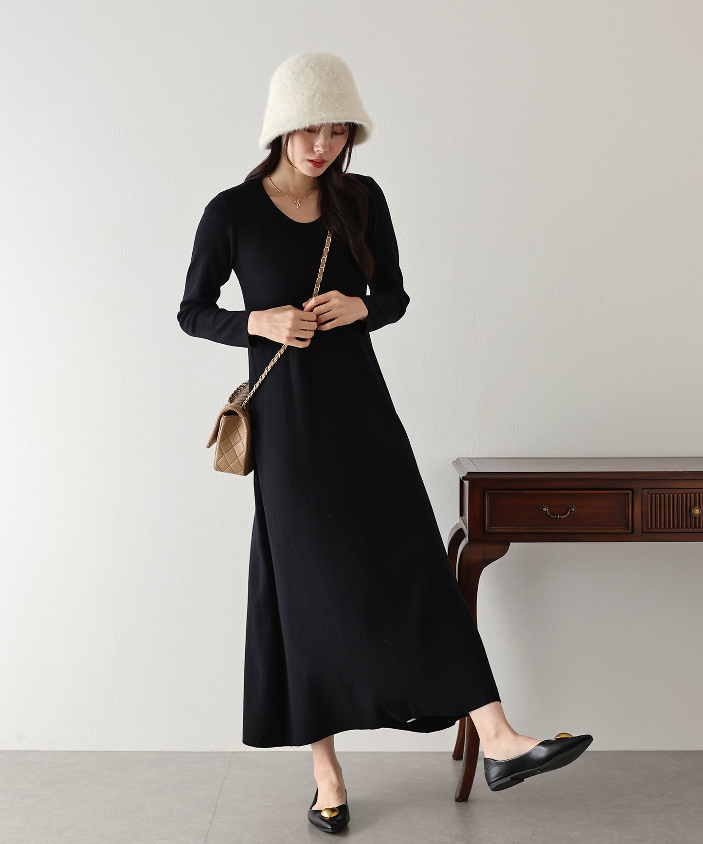 【TIME SALE】ロングニットワンピース