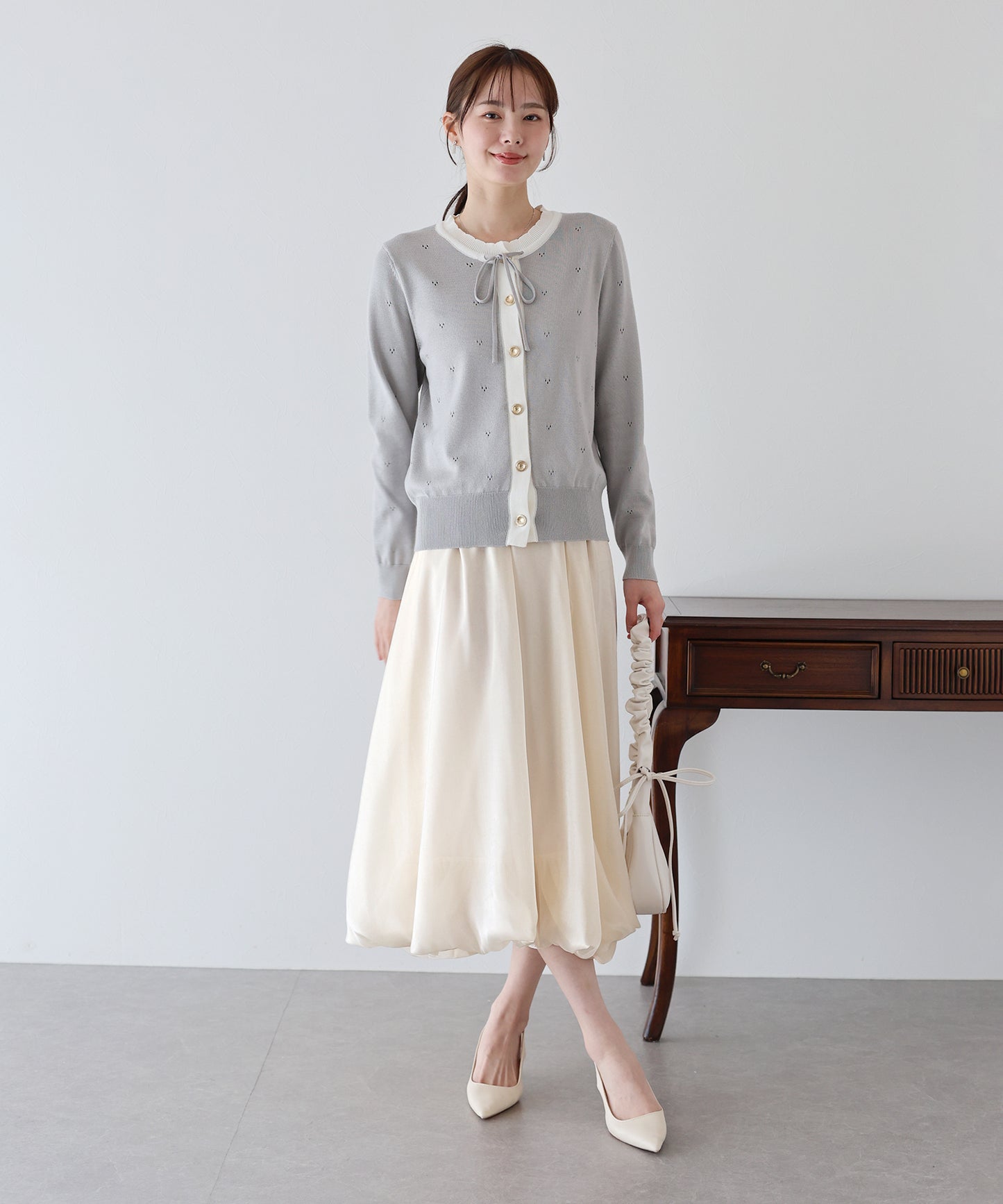 【TIME SALE】サテンオーガンジーバルーンスカート