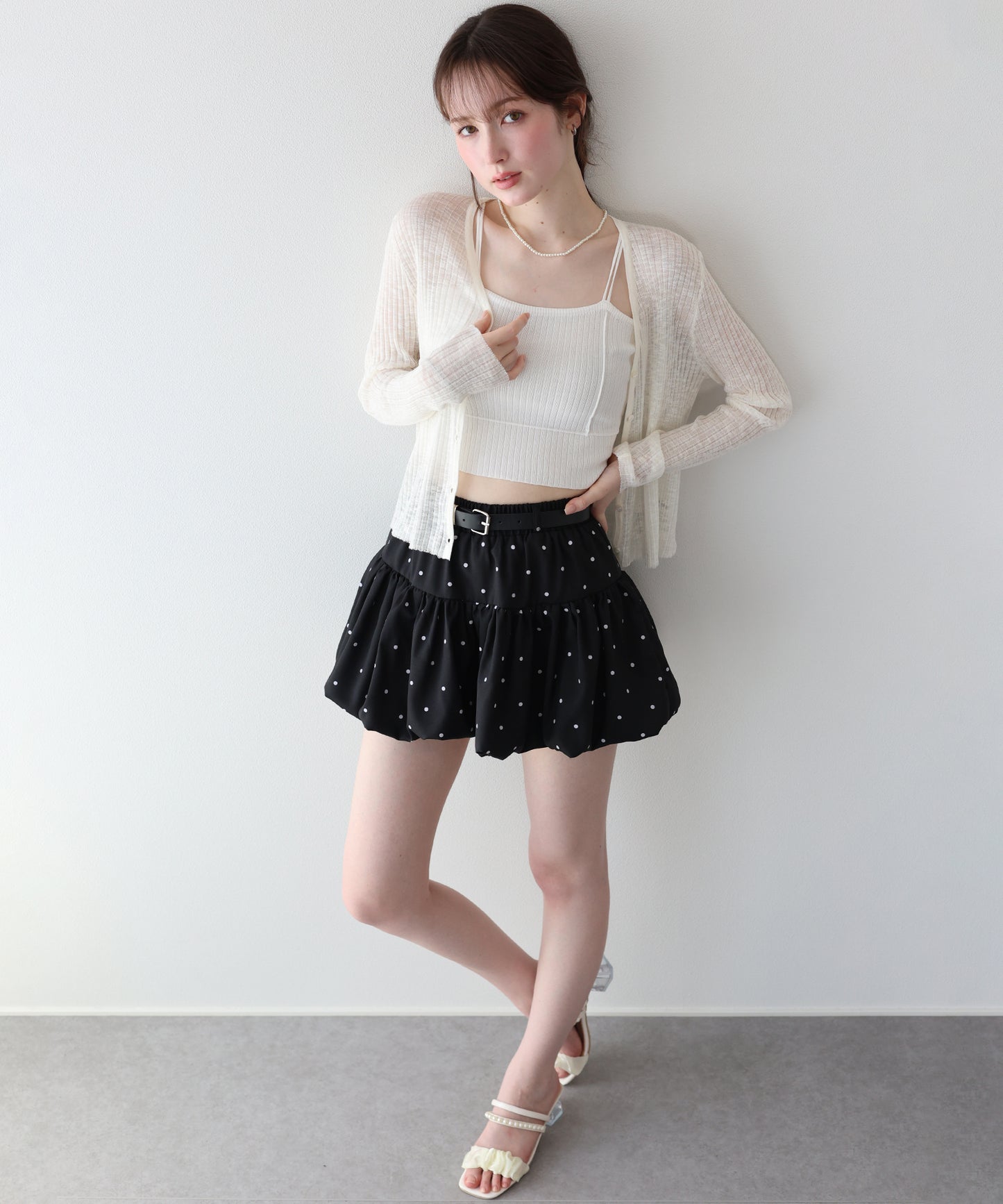 【早割5%OFF】ドットバルーンミニスカート