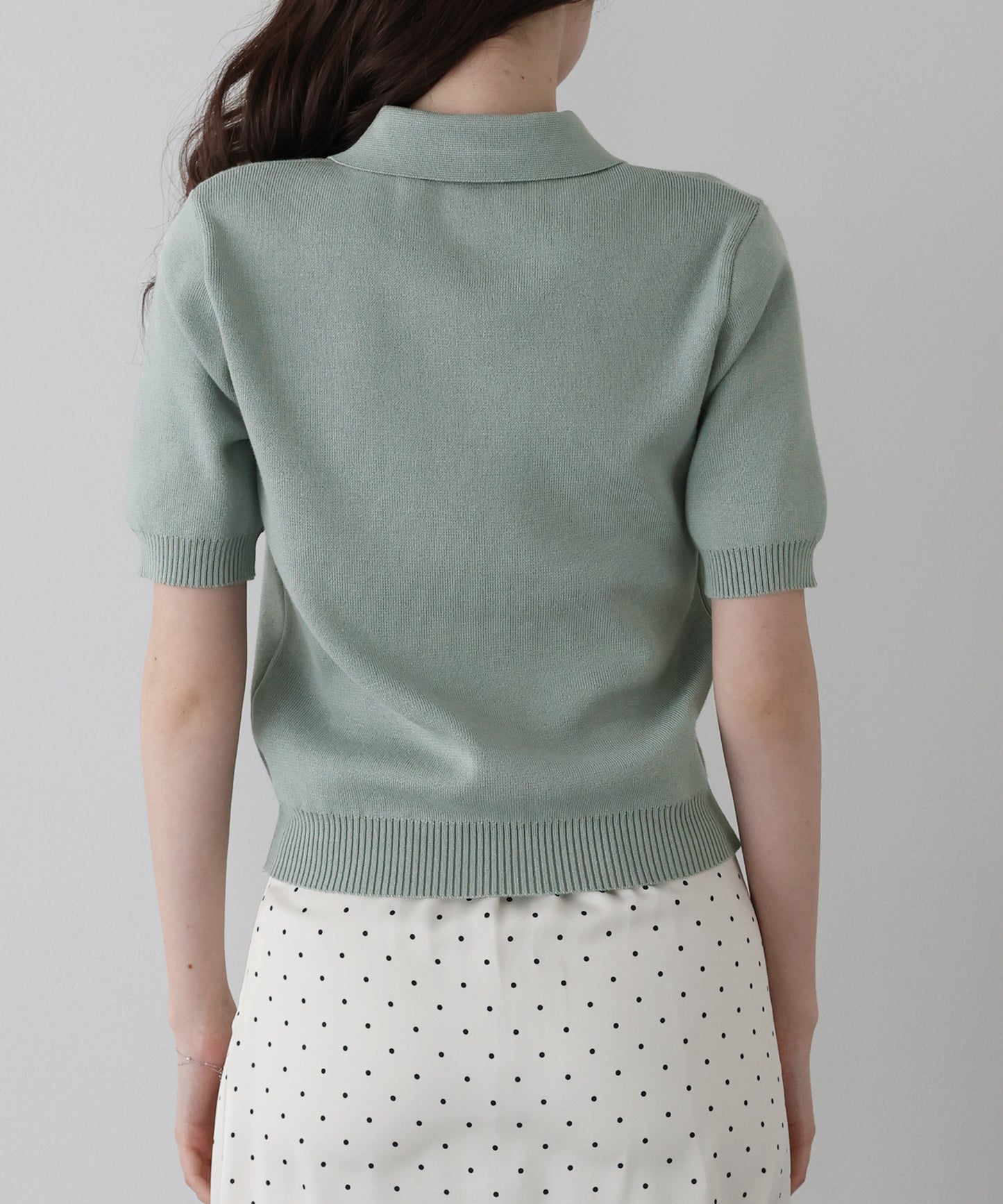 【早割5%OFF】フロントフリルポロニット