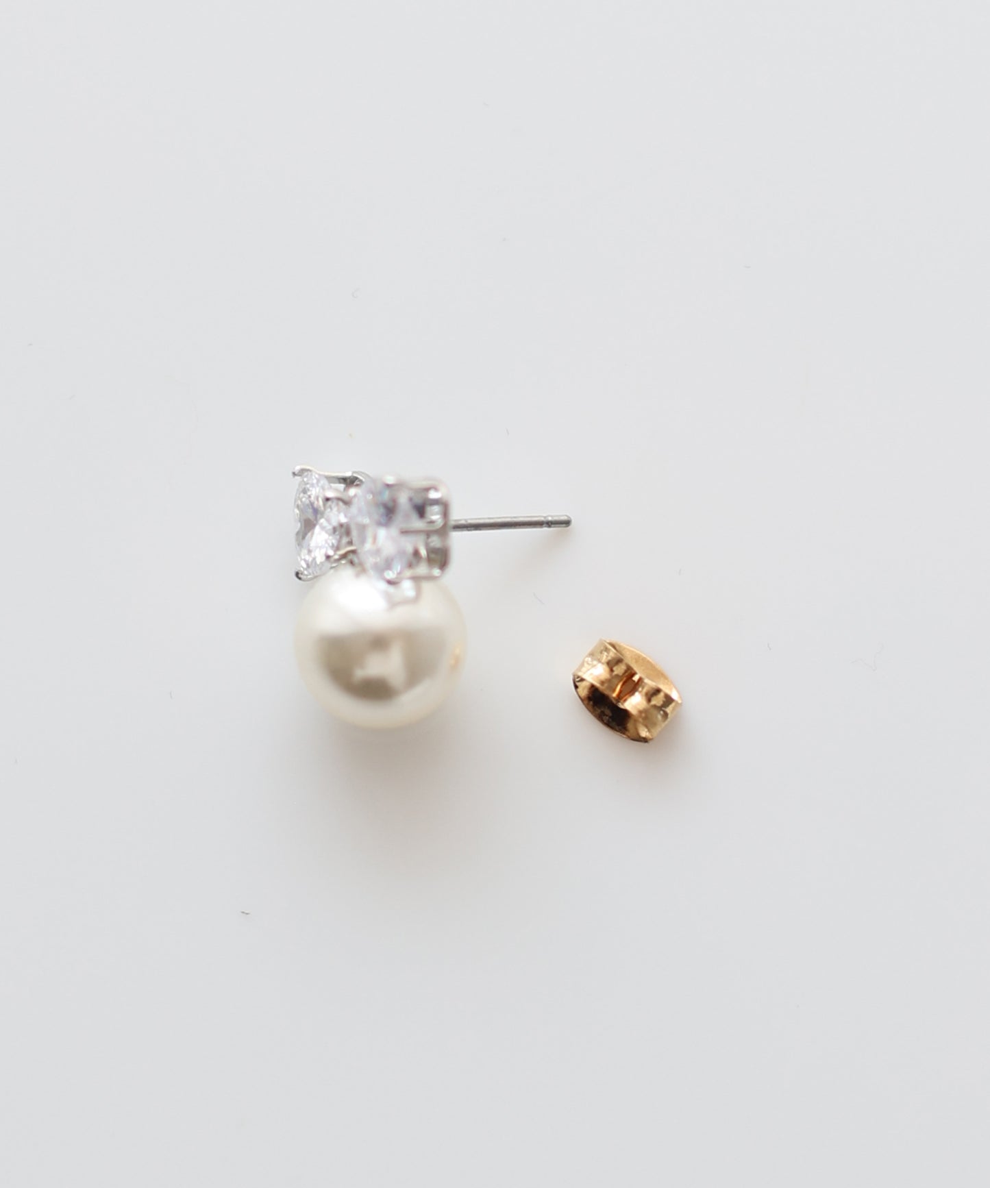 ビジューリボンパールピアス【ネコポス】