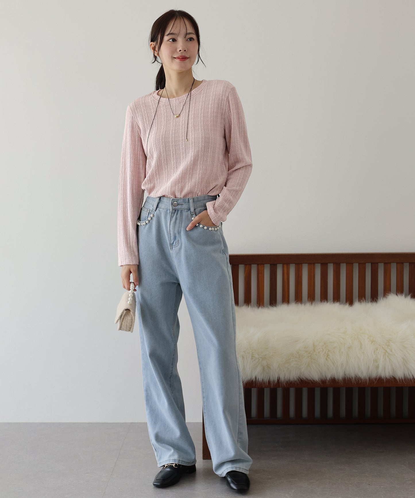 ストライプジャガードカットソー